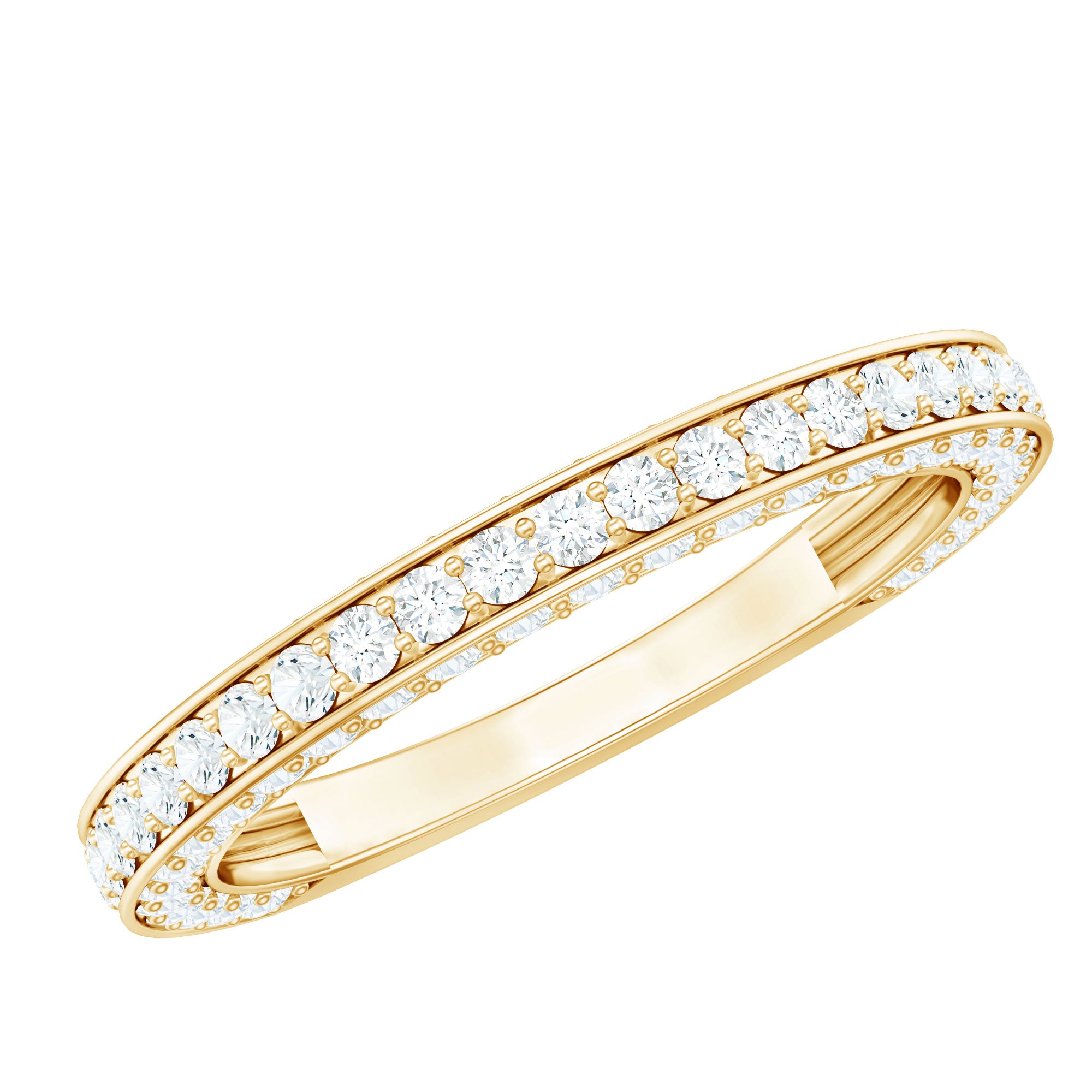 Surface Prong Set Moissanite Half Eternity Ring D-VS1 - Rosec Jewels