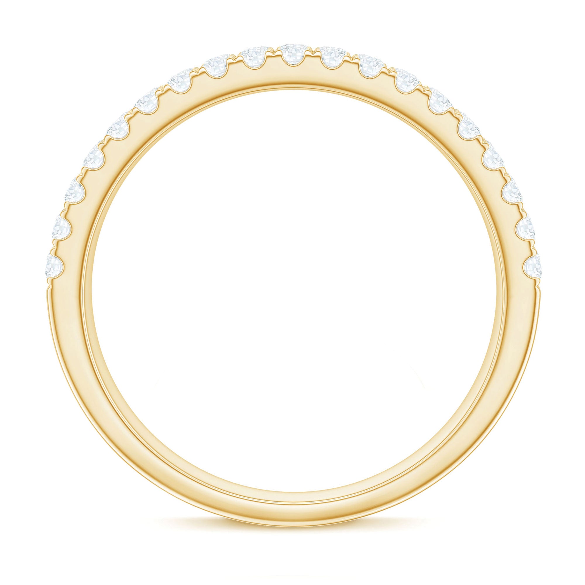 Three Row Moissanite Half Eternity Band Ring D-VS1 - Rosec Jewels