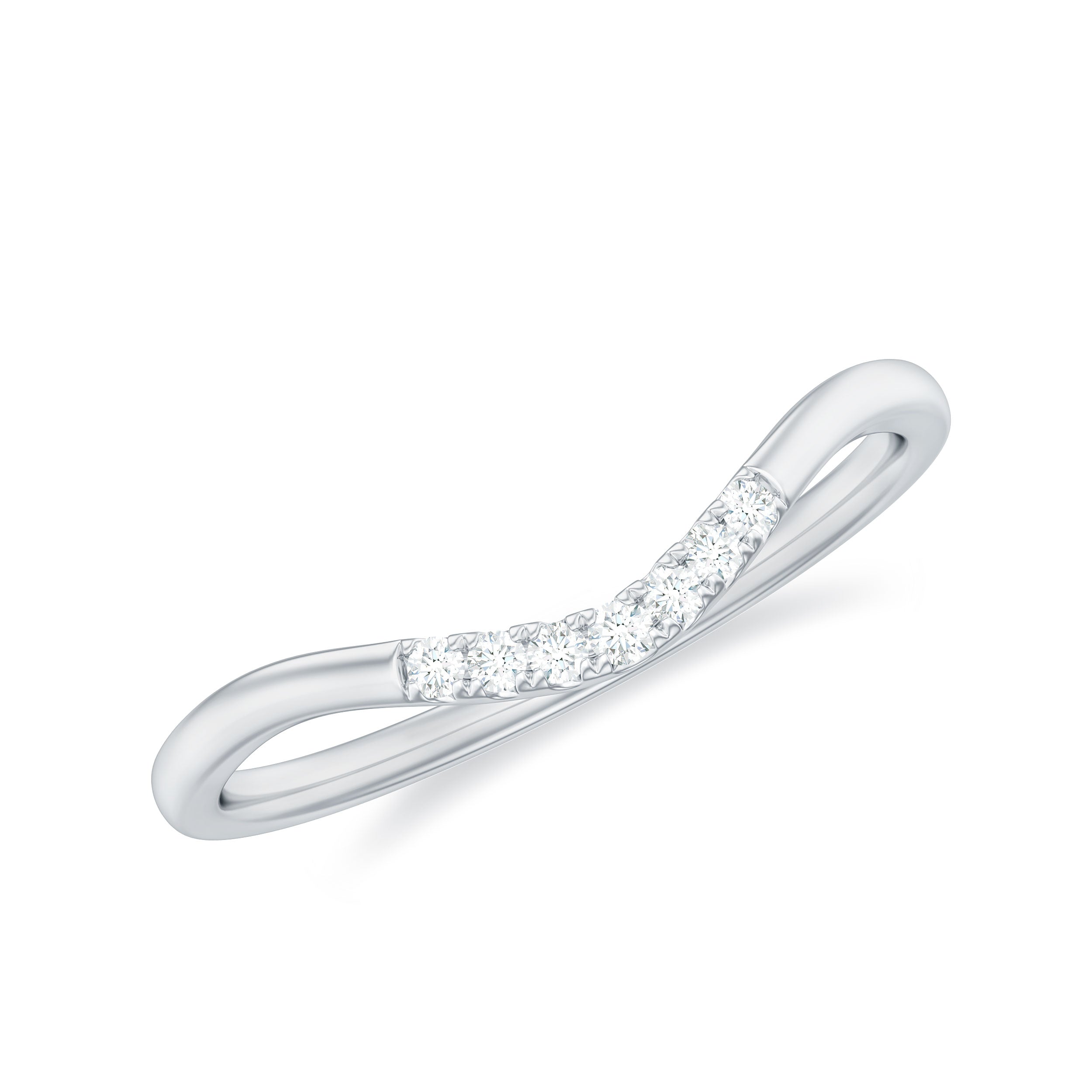 Rosec Jewels-Natural Diamond Curved Enhancer Ring for Women