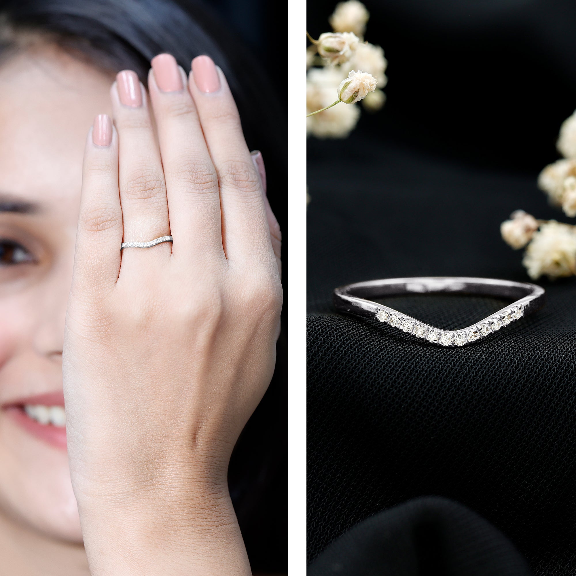 Rosec Jewels-Diamond Curved Enhancer Ring