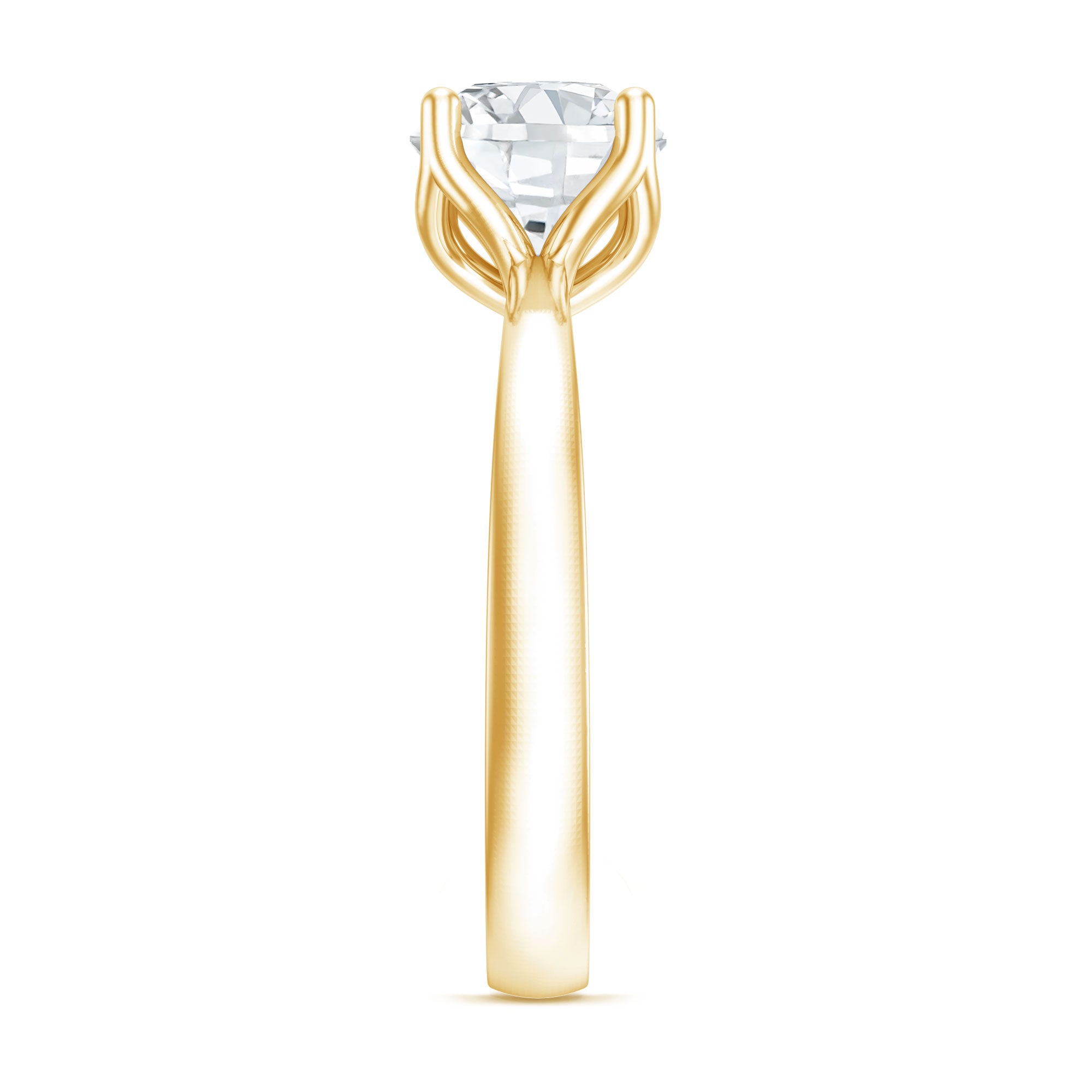 Petal Prong Set Round Moissanite Solitaire Engagement Ring D-VS1 - Rosec Jewels