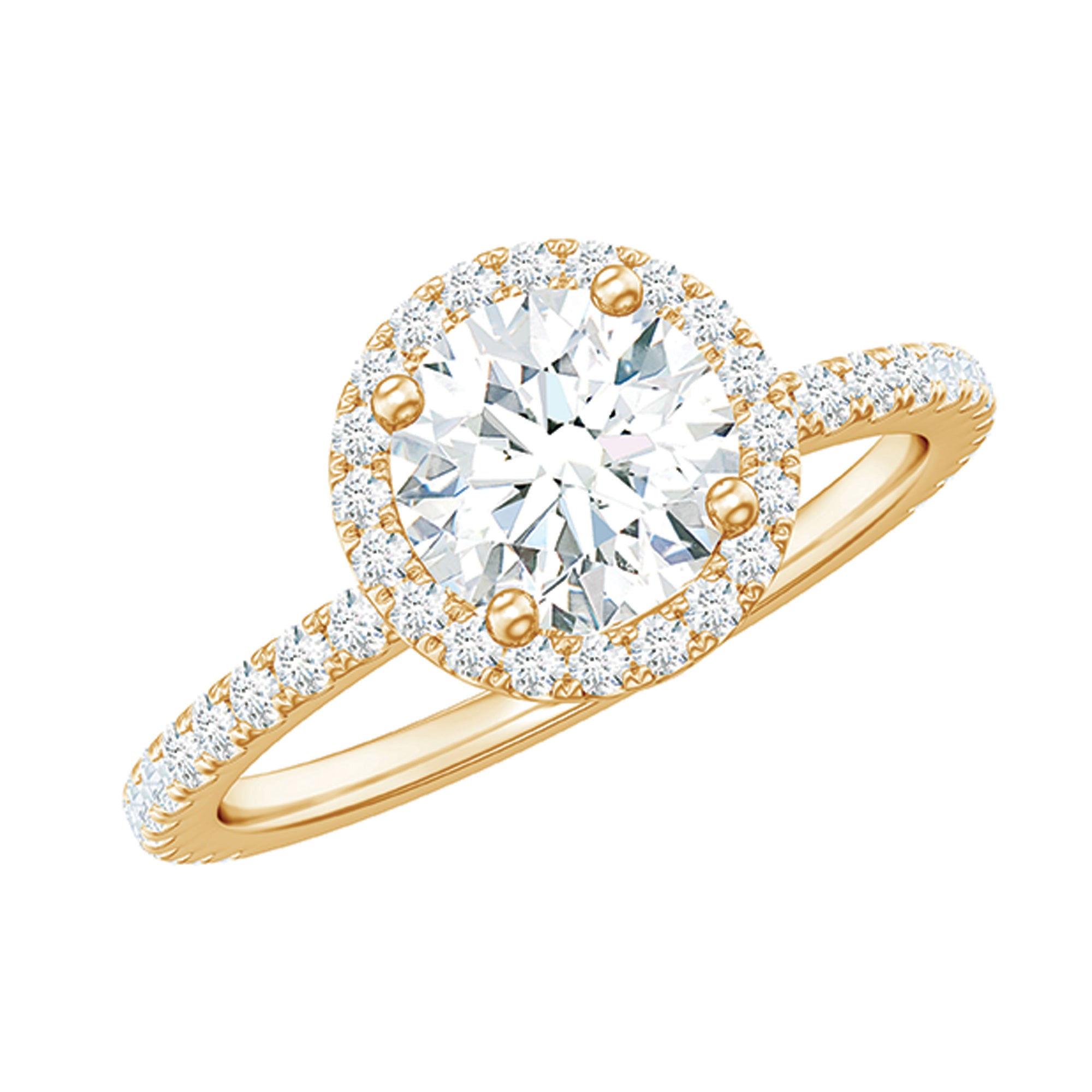 Certified Moissanite Halo Engagement Ring for Her D-VS1 - Rosec Jewels
