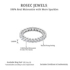 Shared Prong Set Moissanite Eternity Band Ring Moissanite - ( D-VS1 ) - Color and Clarity - Rosec Jewels