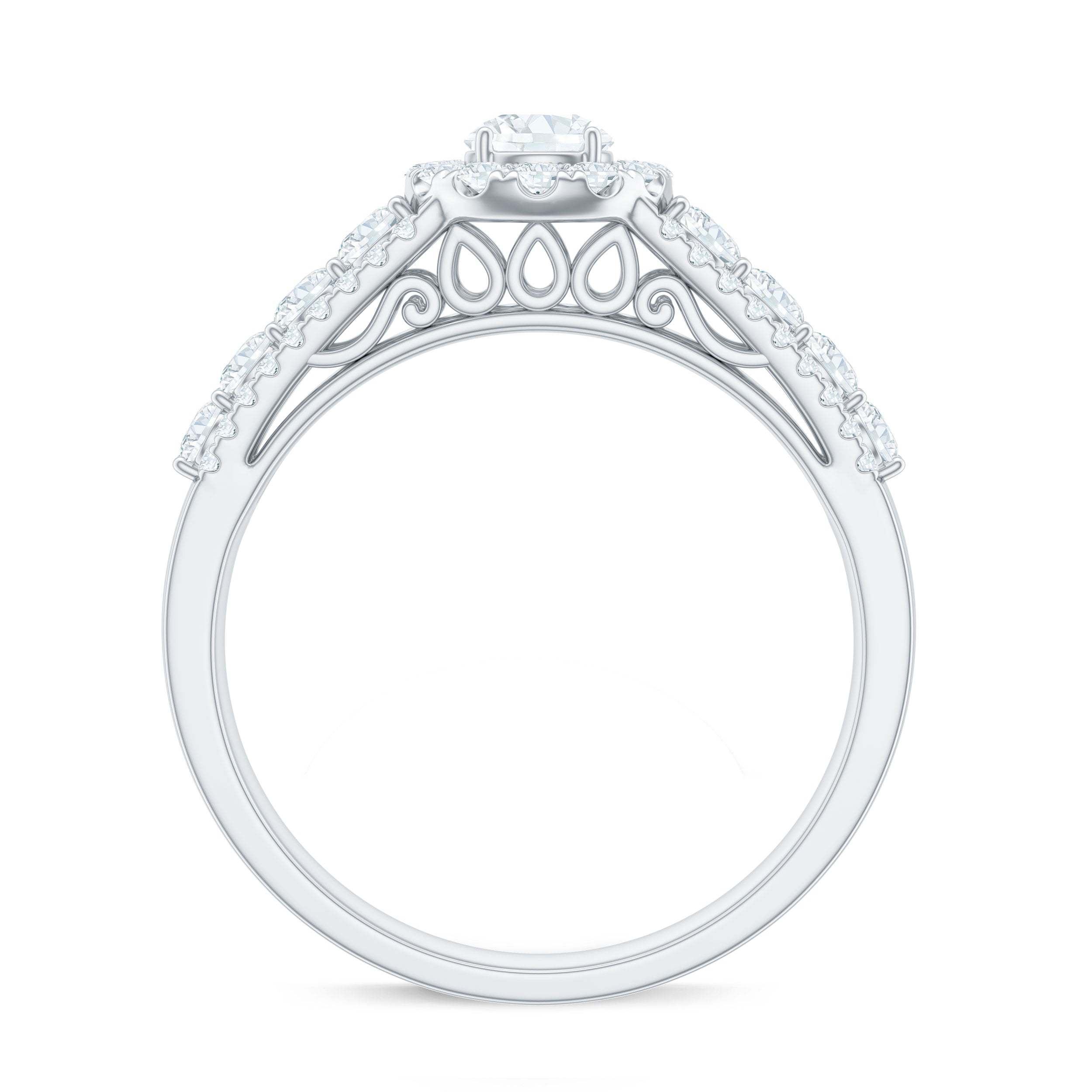 1.50 CT Zircon Statement Engagement Ring AAAA - Rosec Jewels