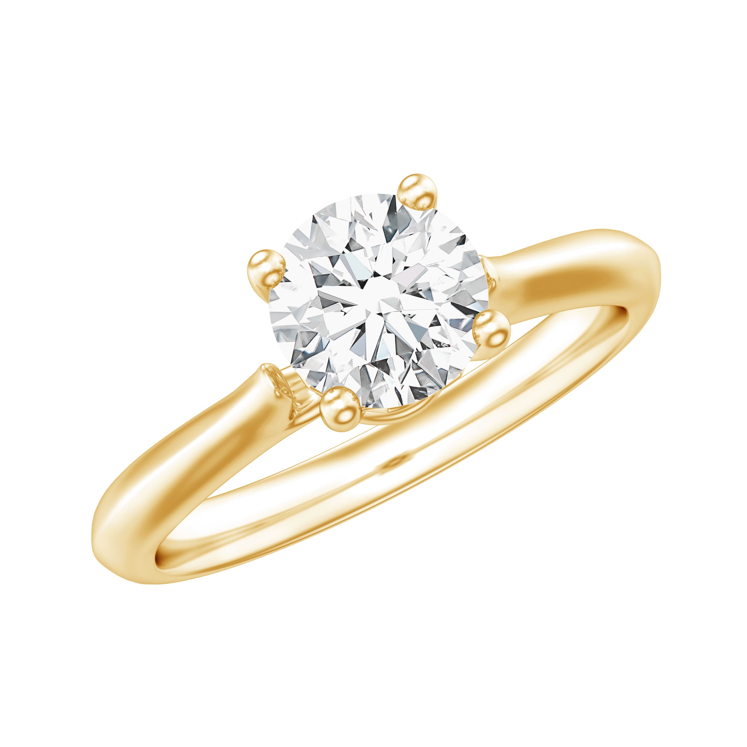 Round Shaped Moissanite Solitaire Engagement Ring D-VS1 - Rosec Jewels