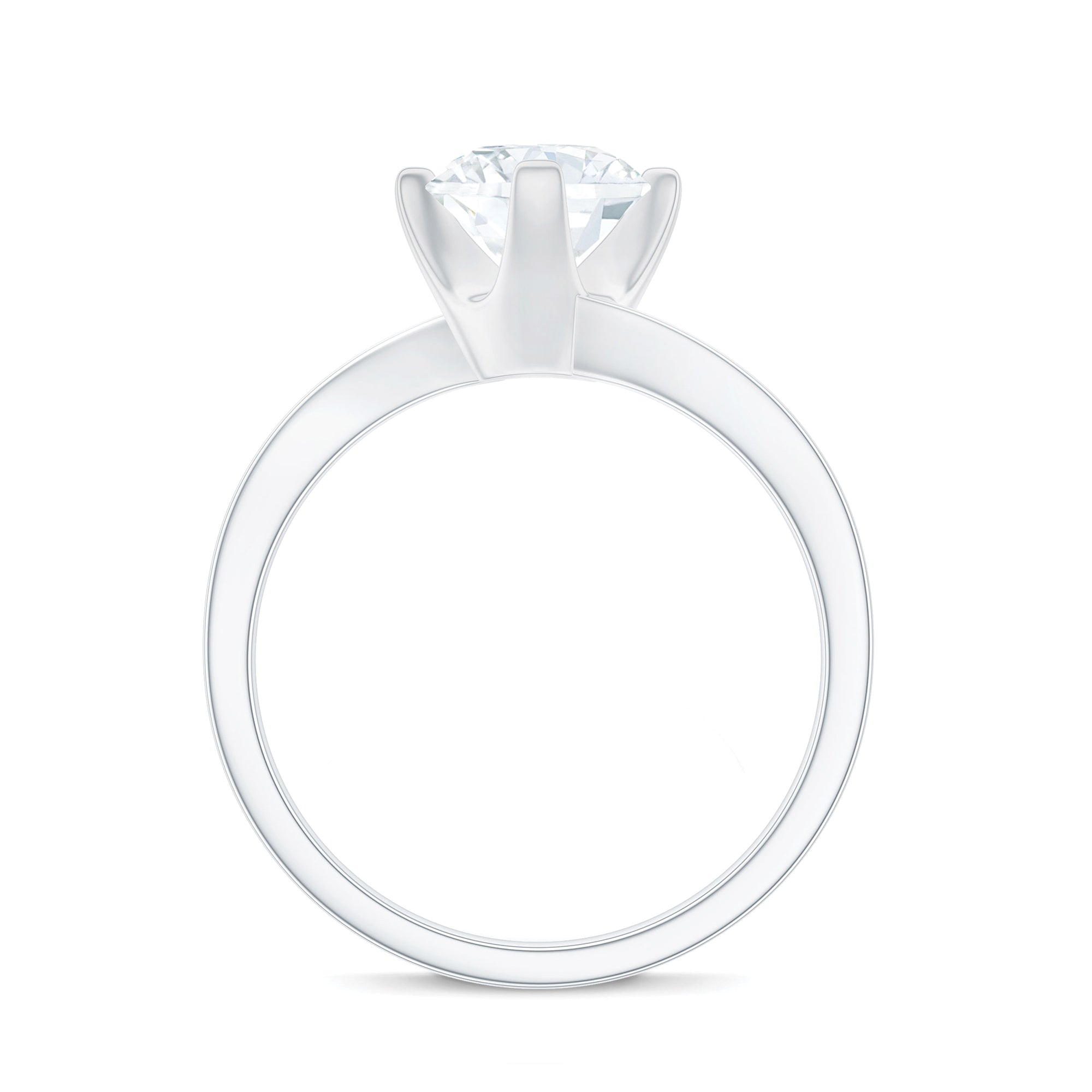 Round Cut Certified Moissanite Solitaire Bypass Gold Ring Moissanite - ( D-VS1 ) - Color and Clarity - Rosec Jewels