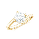 Round Cut Certified Moissanite Solitaire Bypass Gold Ring Moissanite - ( D-VS1 ) - Color and Clarity - Rosec Jewels