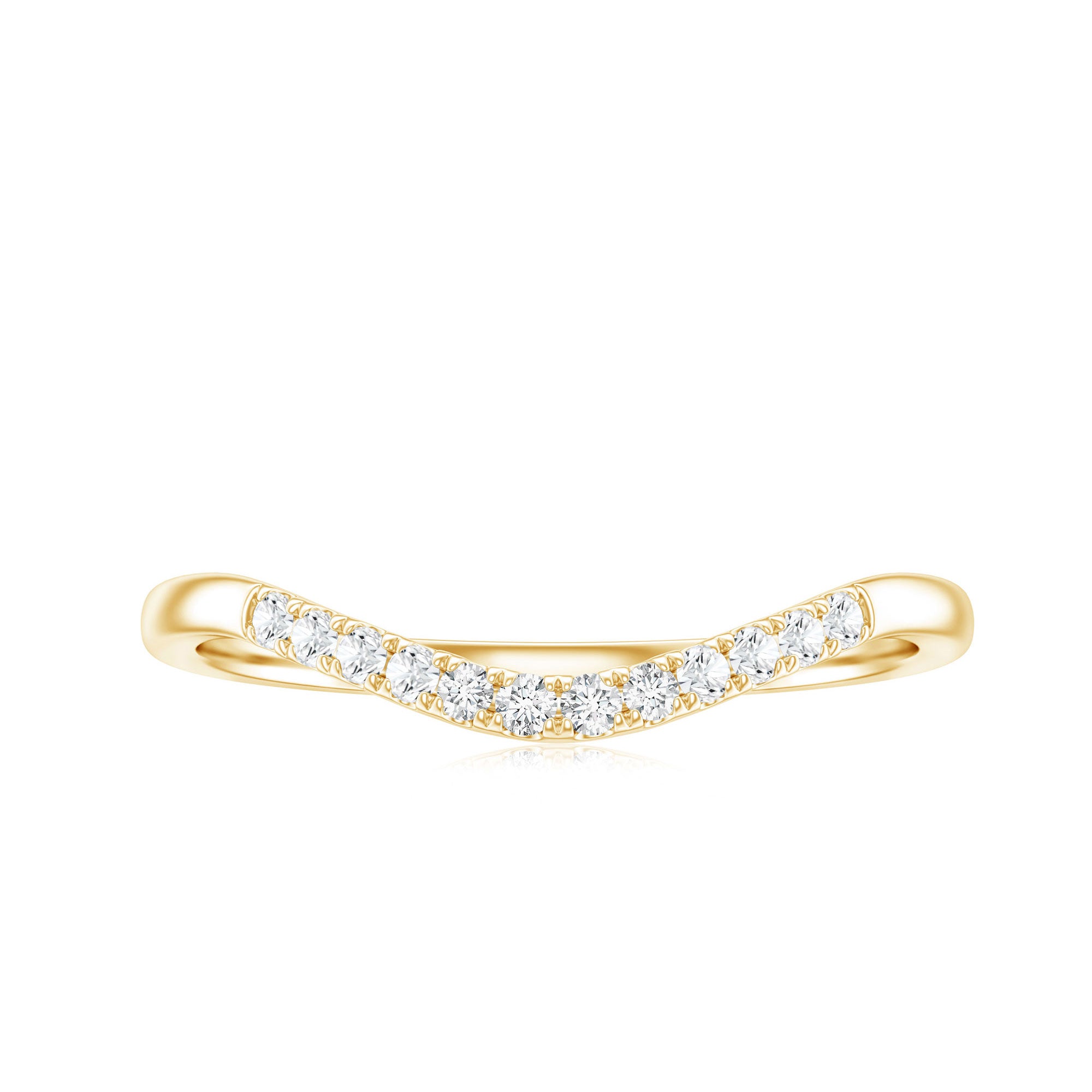 Curved Stackable Ring with Certified Moissanite D-VS1 - Rosec Jewels