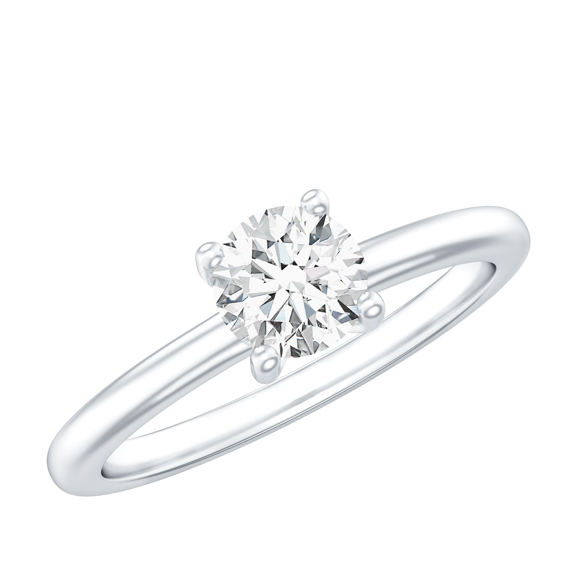 Certified 6 MM Moissanite Solitaire Promise Ring for Her D-VS1 - Rosec Jewels