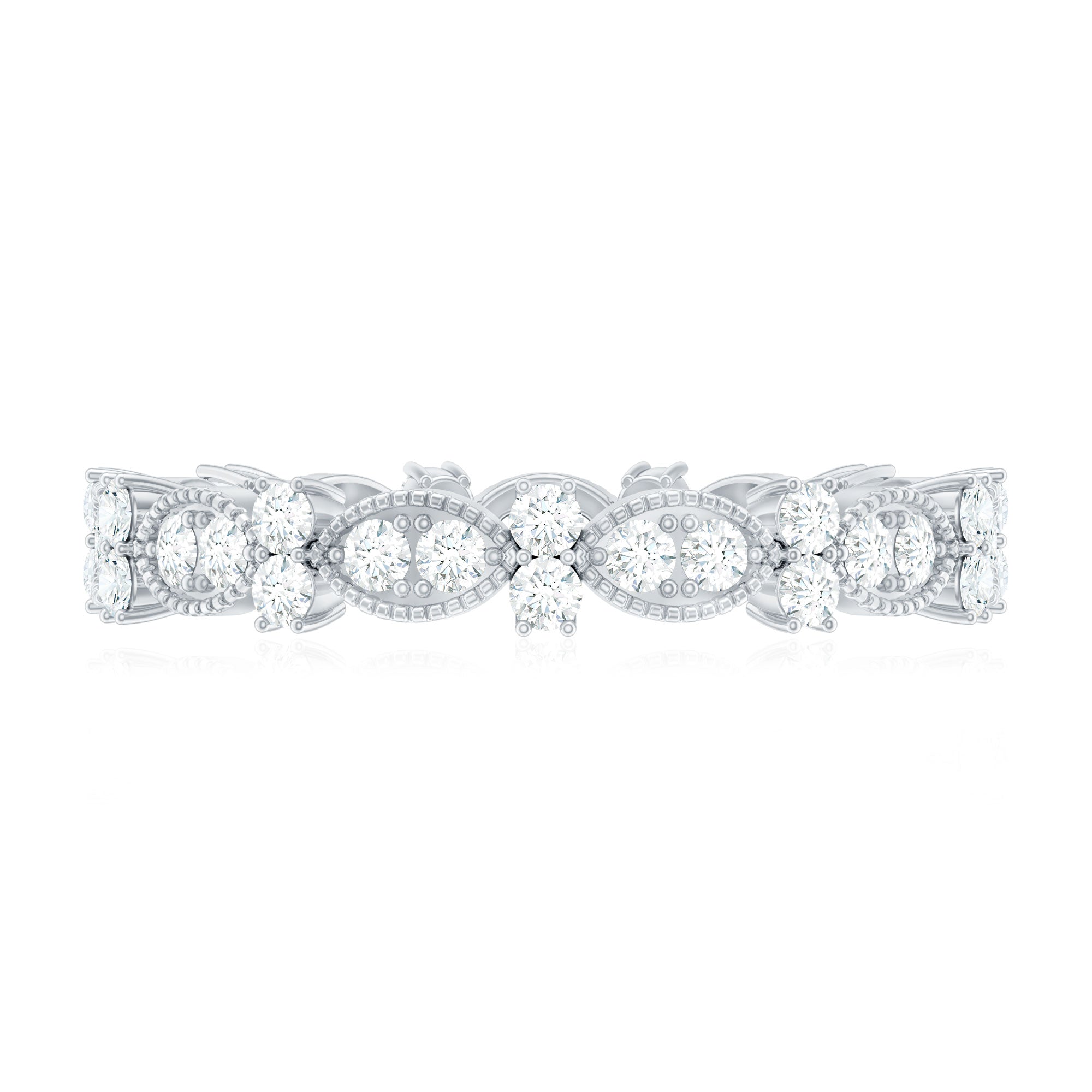 Designer Moissanite Eternity Ring for Women D-VS1 - Rosec Jewels