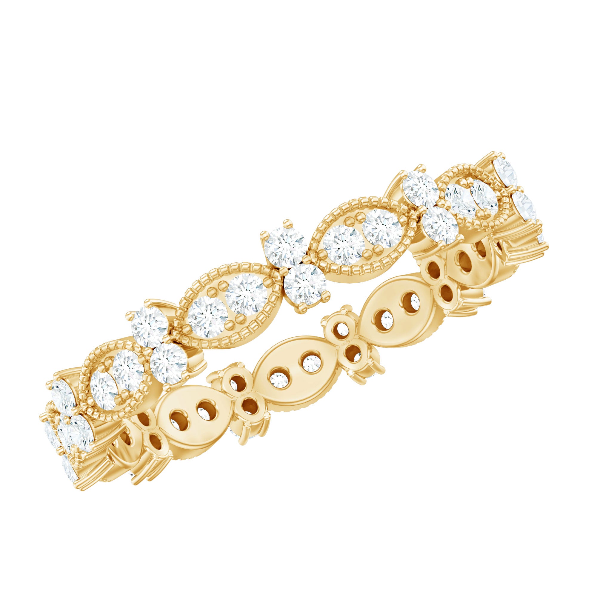Designer Moissanite Eternity Ring for Women D-VS1 - Rosec Jewels