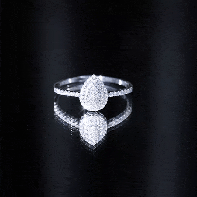 Diamond Pear Shaped Engagement Ring Natural - ( HI-SI ) - Rosec Jewels
