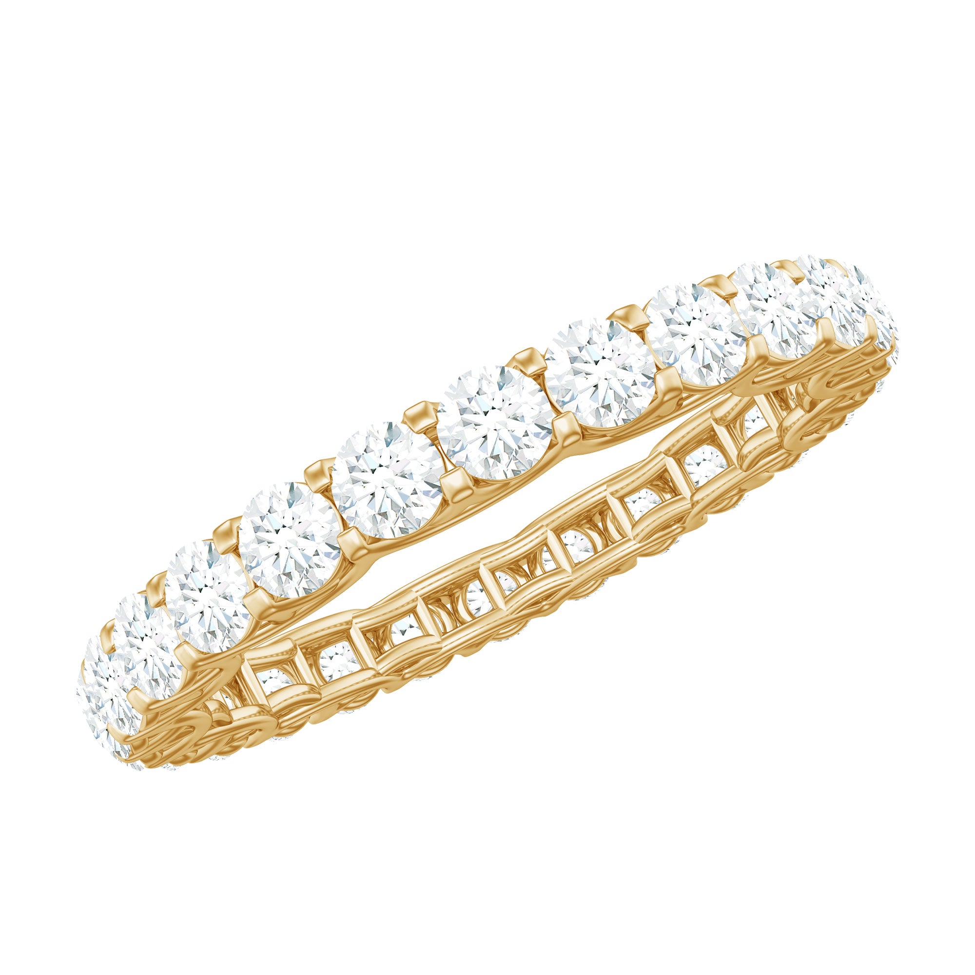 Brilliant Cut Moissanite Eternity Wedding Ring for Women D-VS1 - Rosec Jewels