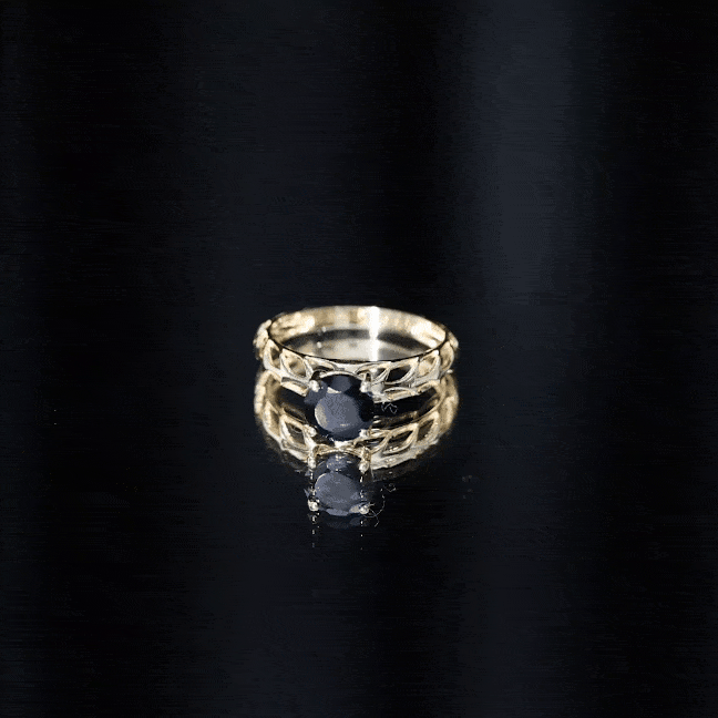 2 Carat Round Lab Grown Black Diamond Solitaire Engagement Ring AAAA ( Synthetic ) - Rosec Jewels