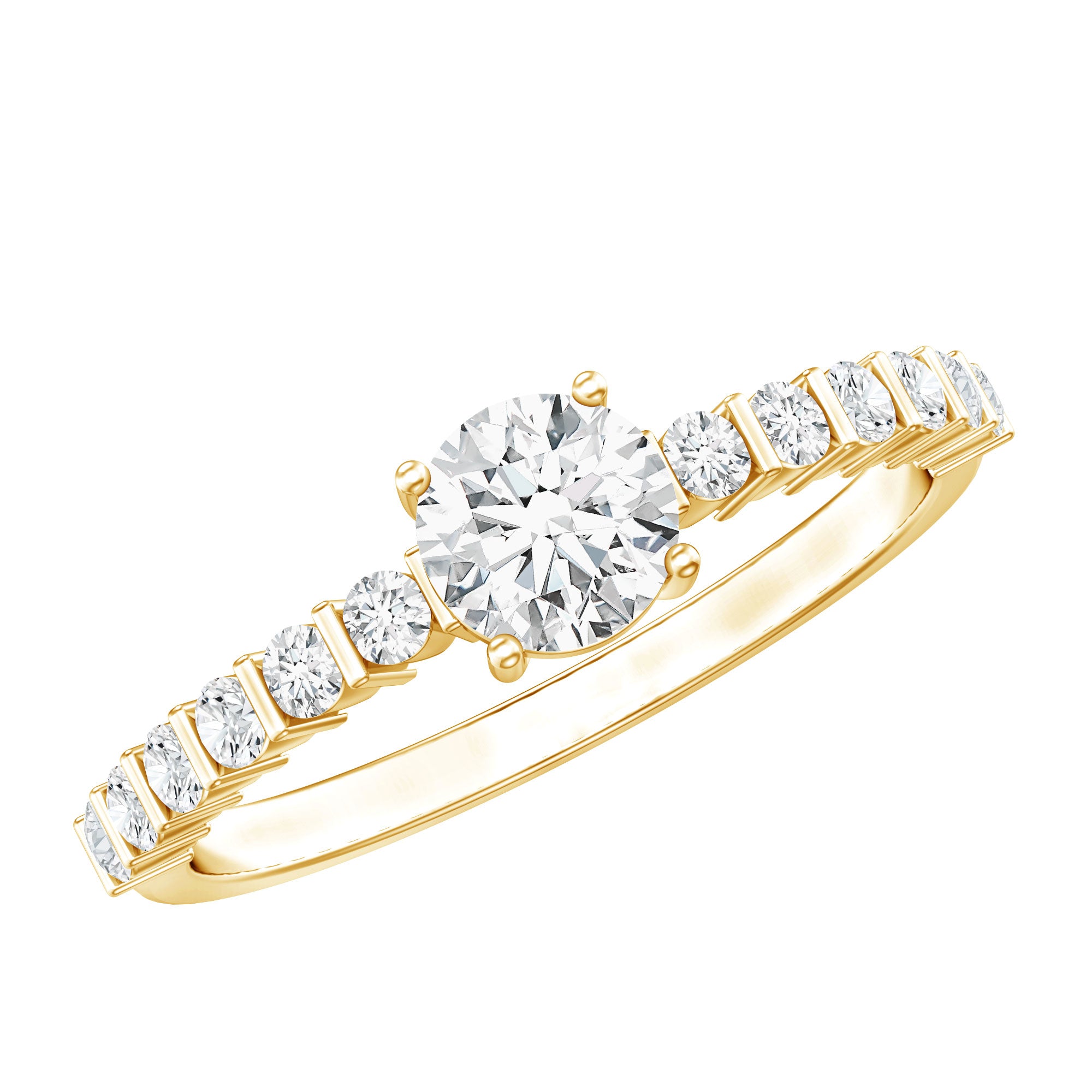 Round Brilliant Cut Moissanite Proposal Ring D-VS1 - Rosec Jewels