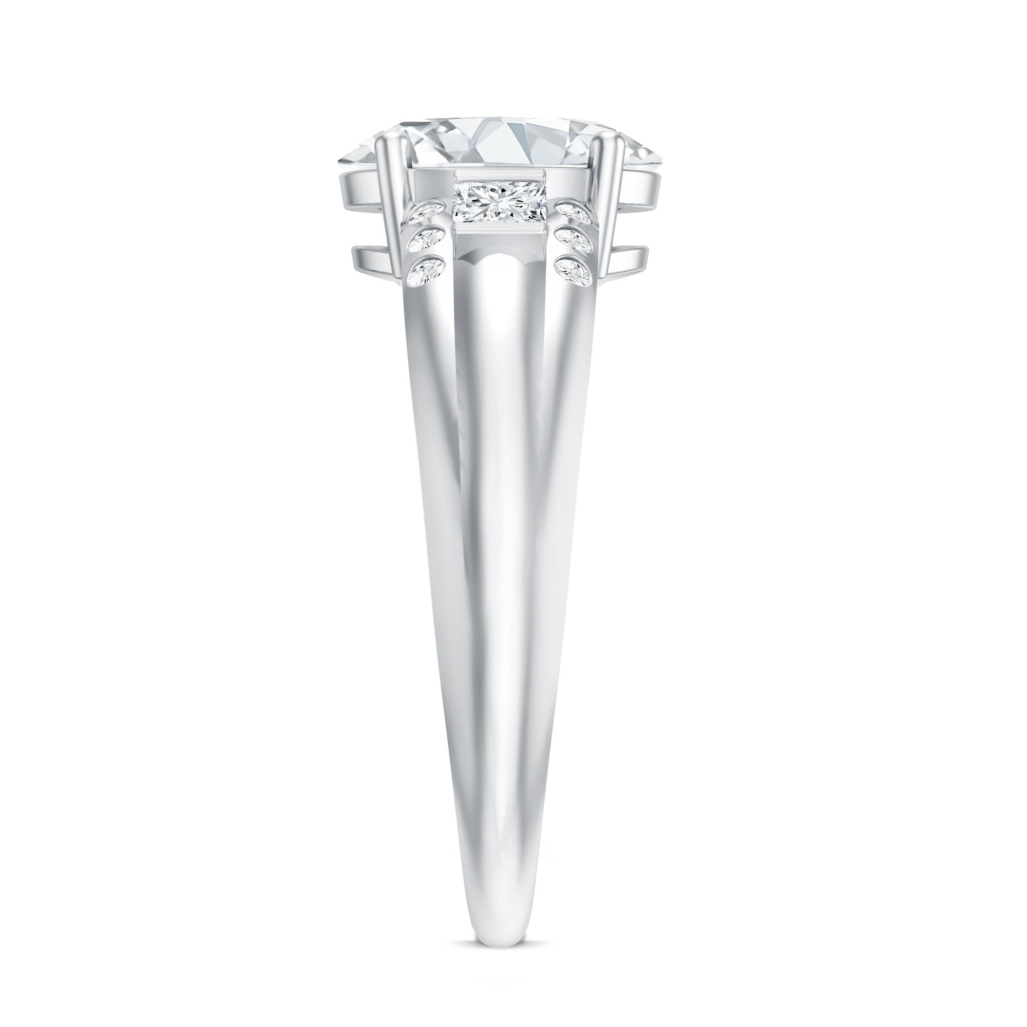 Oval Cubic Zirconia Solitaire Engagement Ring AAAA - Rosec Jewels