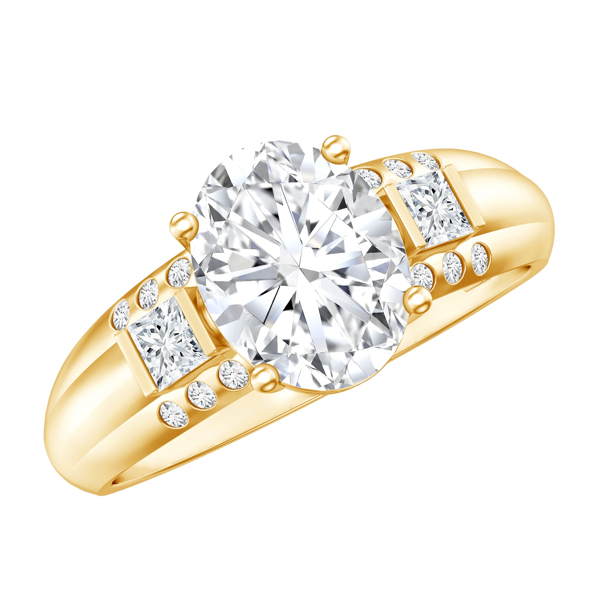 Oval Cubic Zirconia Solitaire Engagement Ring AAAA - Rosec Jewels