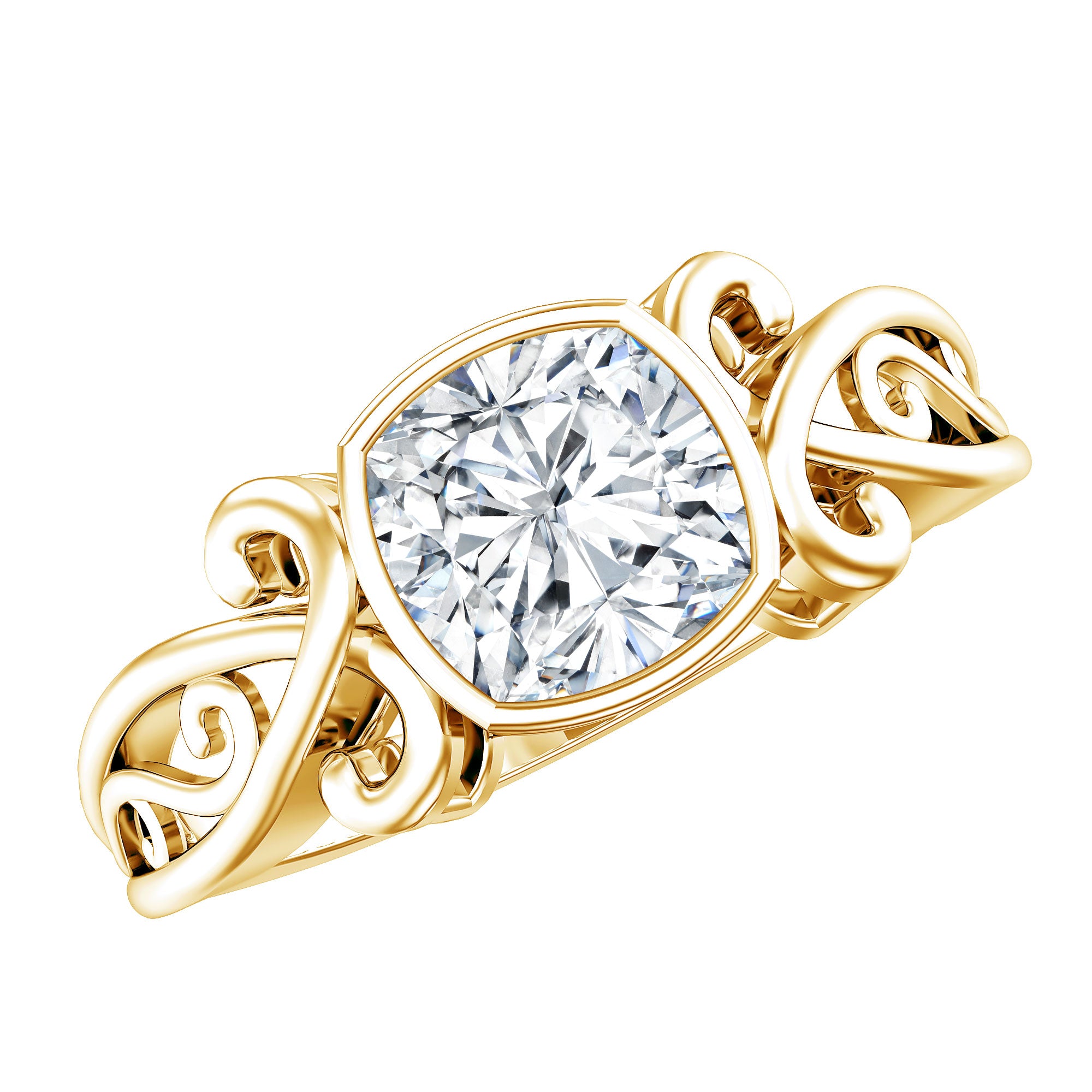 1 Carat Lab Grown Diamond Cushion Engagement Ring Lab - ( EF-VS ) - Rosec Jewels