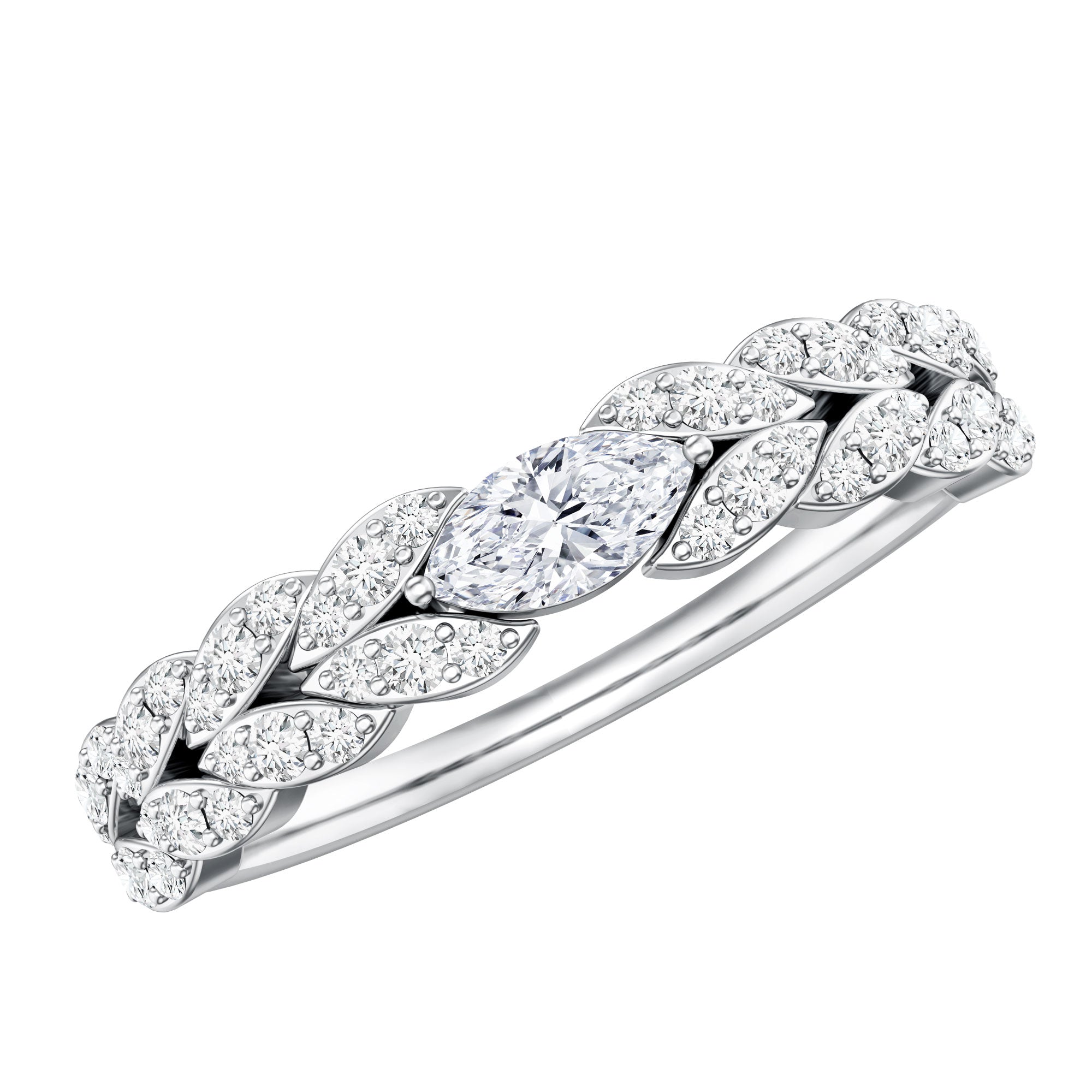 Lab Grown Diamond East West Eternity Ring for Her Lab - ( EF-VS ) - Rosec Jewels