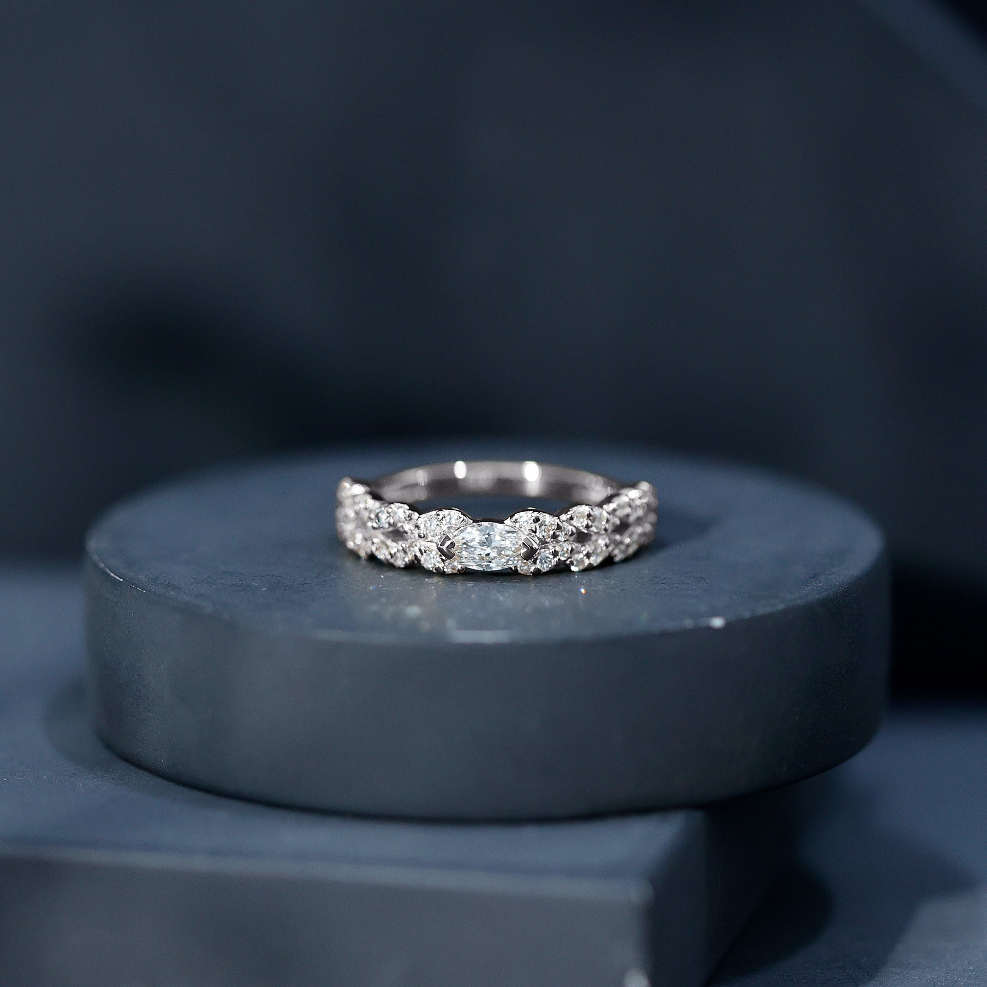 Lab Grown Diamond East West Eternity Ring for Her Lab - ( EF-VS ) - Rosec Jewels