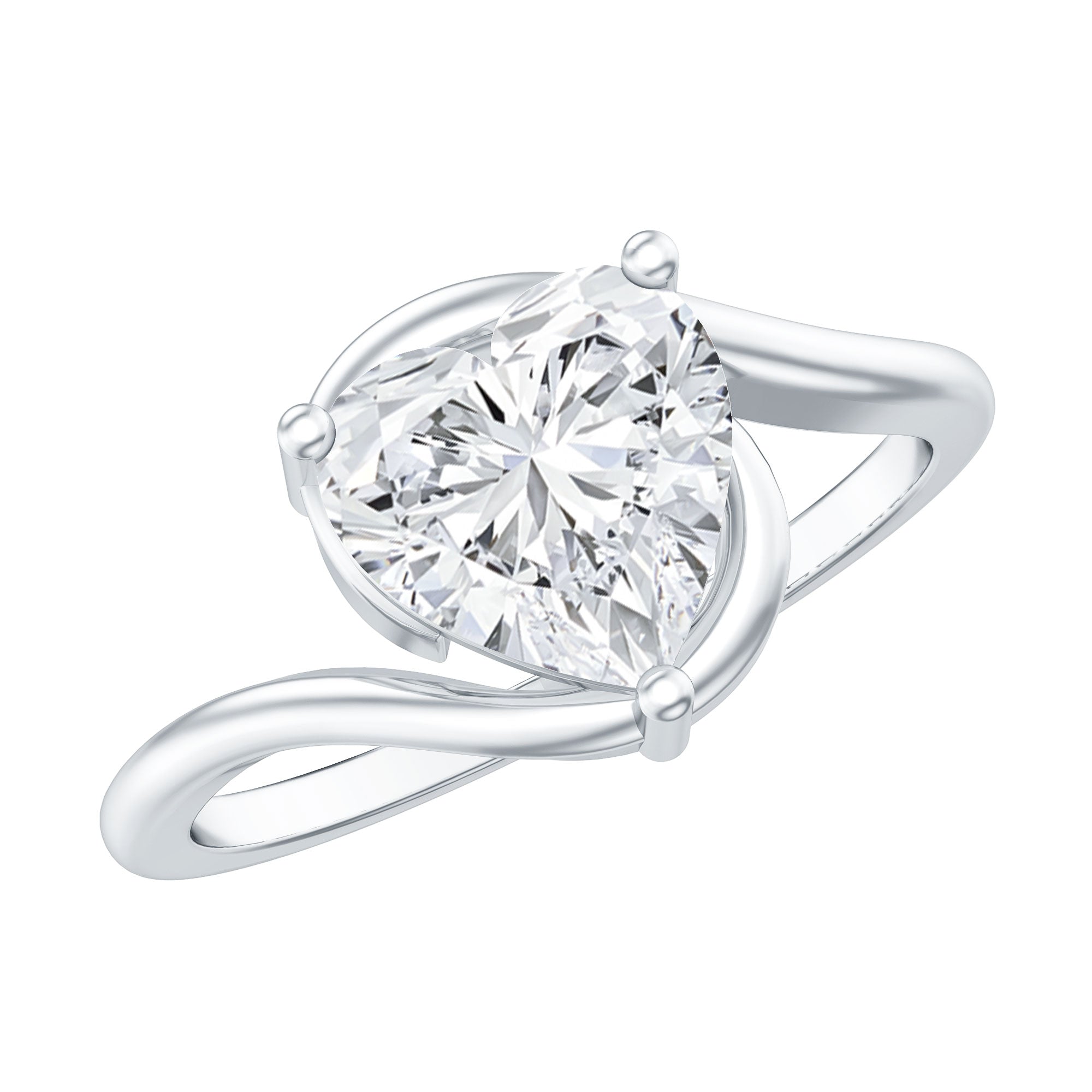 2 Carat Lab Grown Diamond Heart Shape Engagement Ring For Her Lab - ( EF-VS ) - Rosec Jewels
