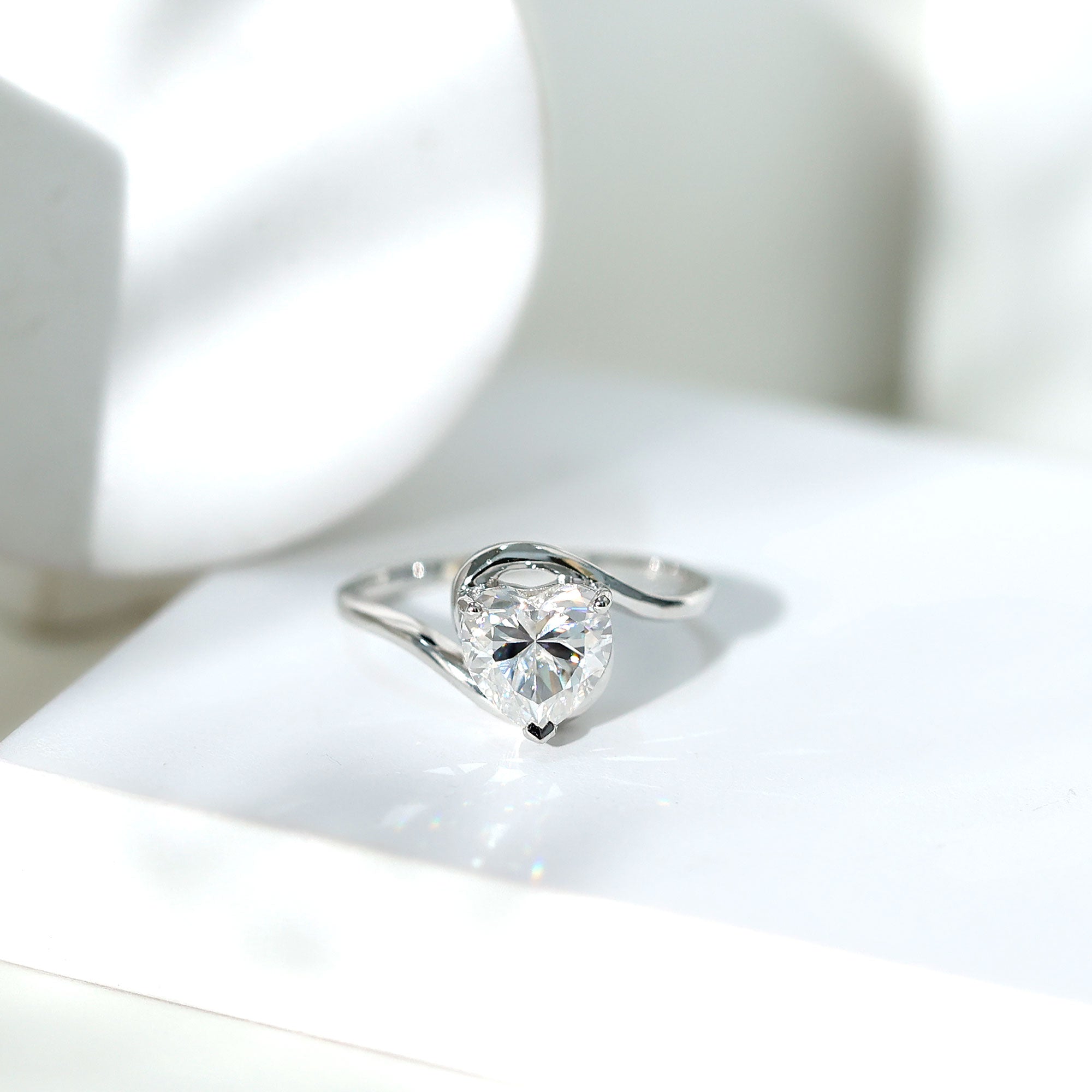 2 Carat Lab Grown Diamond Heart Shape Engagement Ring For Her Lab - ( EF-VS ) - Rosec Jewels