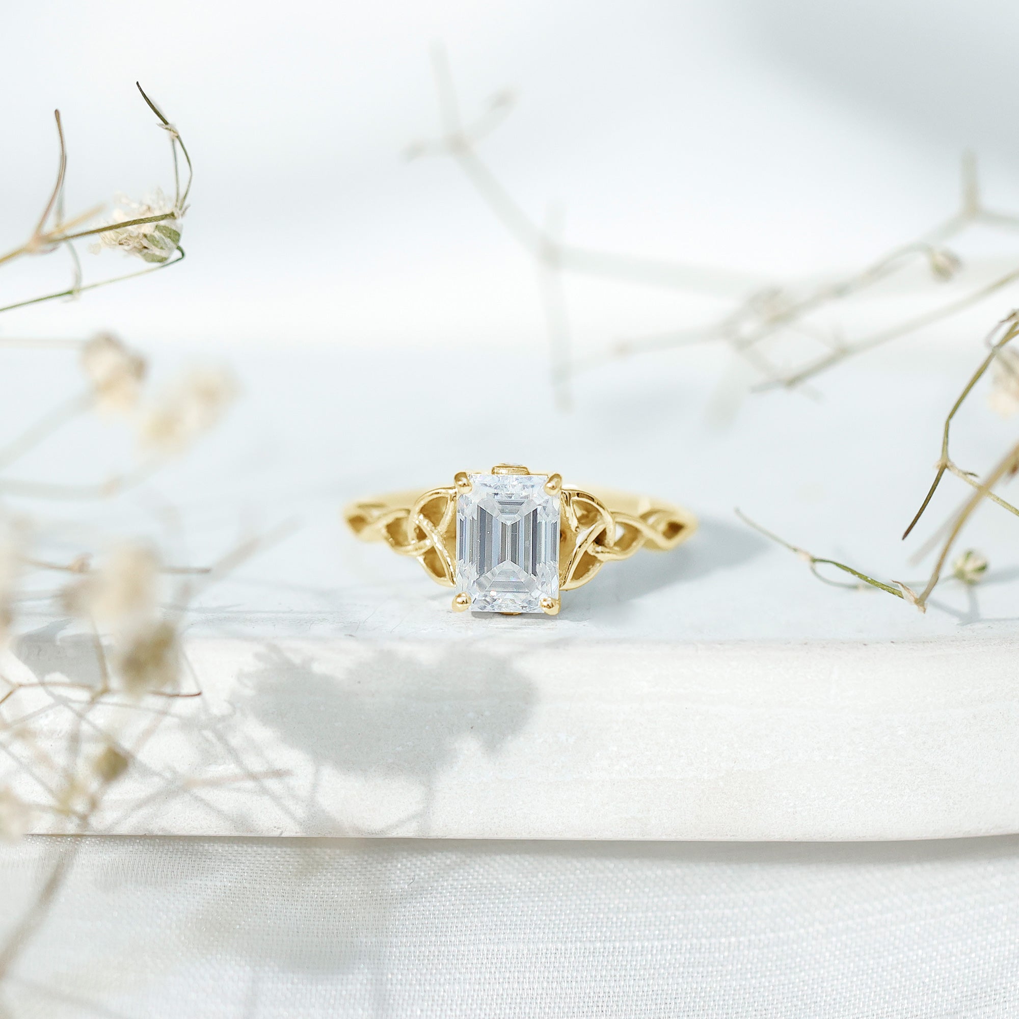 Celtic Design Inspired Lab Grown Diamond Engagement Ring Lab - ( EF-VS ) - Rosec Jewels