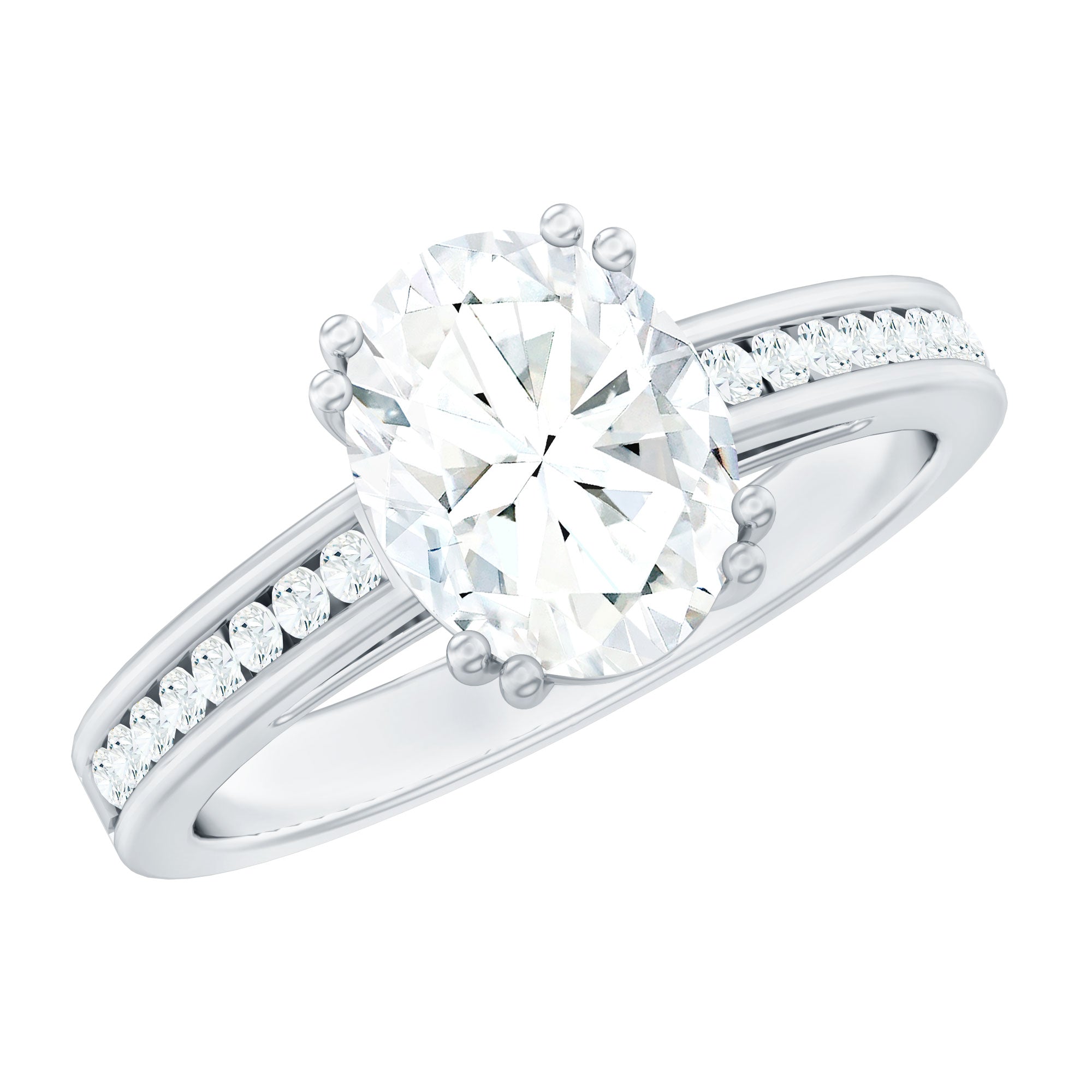 Lab Grown Diamond Timeless Engagement Ring With Side Stones
