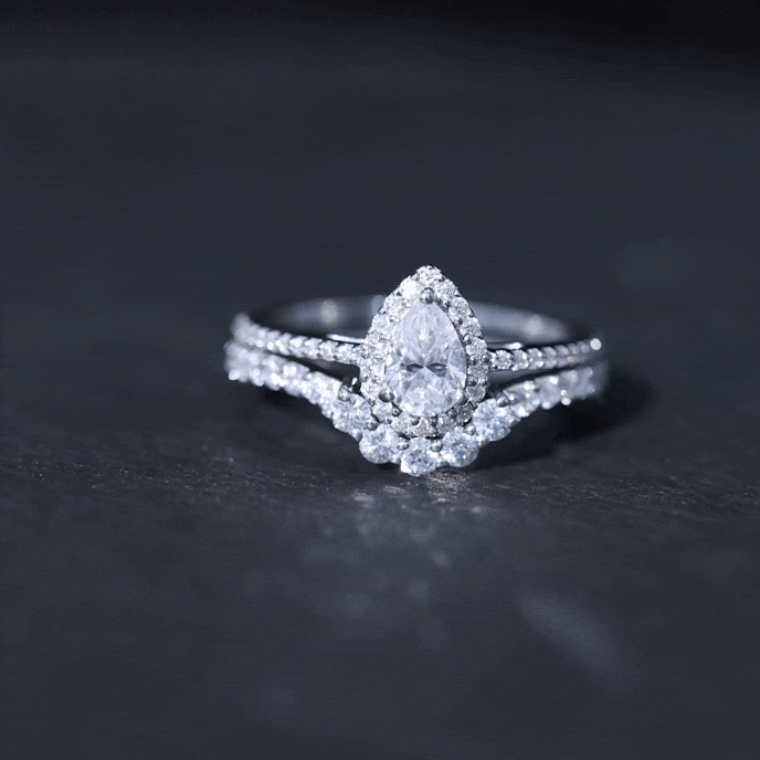 Lab Grown Diamond Designer Bridal Ring Set for Her Lab - ( EF-VS ) - Rosec Jewels
