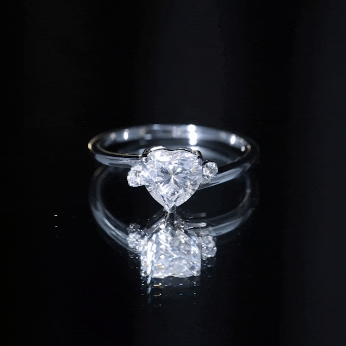 7 mm Heart Lab Grown Diamond Proposal Ring For Her Lab - ( EF-VS ) - Rosec Jewels