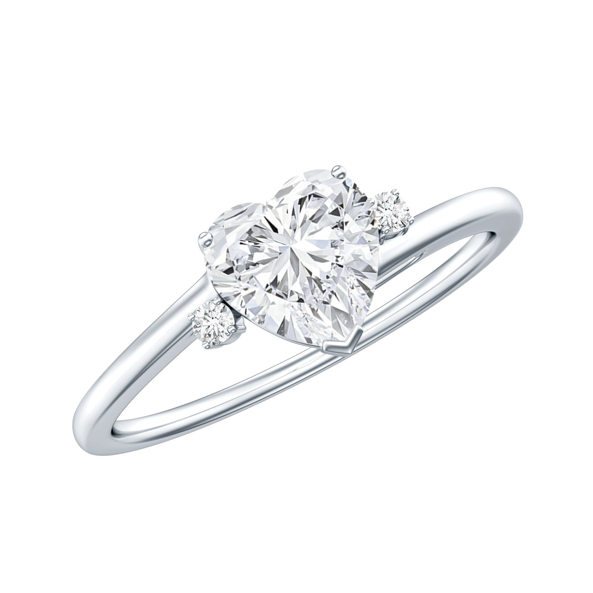 1.2 Carat Heart Lab Grown Diamond Proposal Ring For Her Lab - ( EF-VS ) - Rosec Jewels