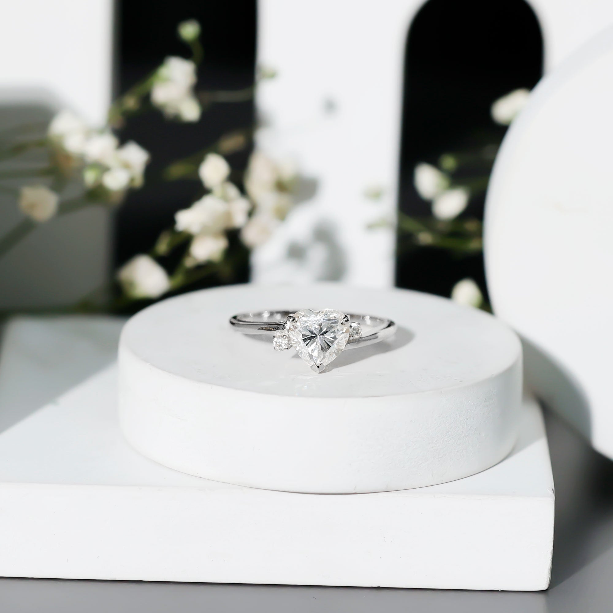 7 mm Heart Lab Grown Diamond Proposal Ring For Her Lab - ( EF-VS ) - Rosec Jewels
