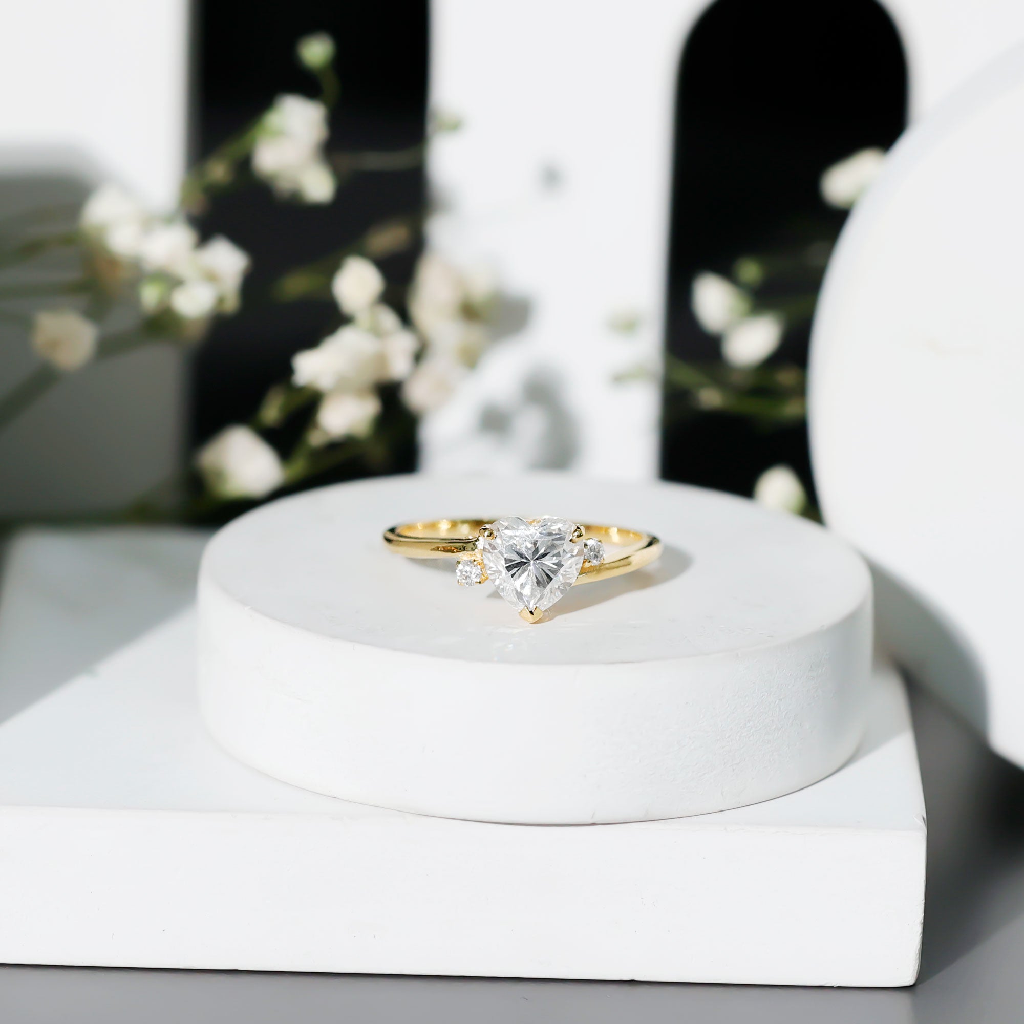 7 mm Heart Lab Grown Diamond Proposal Ring For Her Lab - ( EF-VS ) - Rosec Jewels