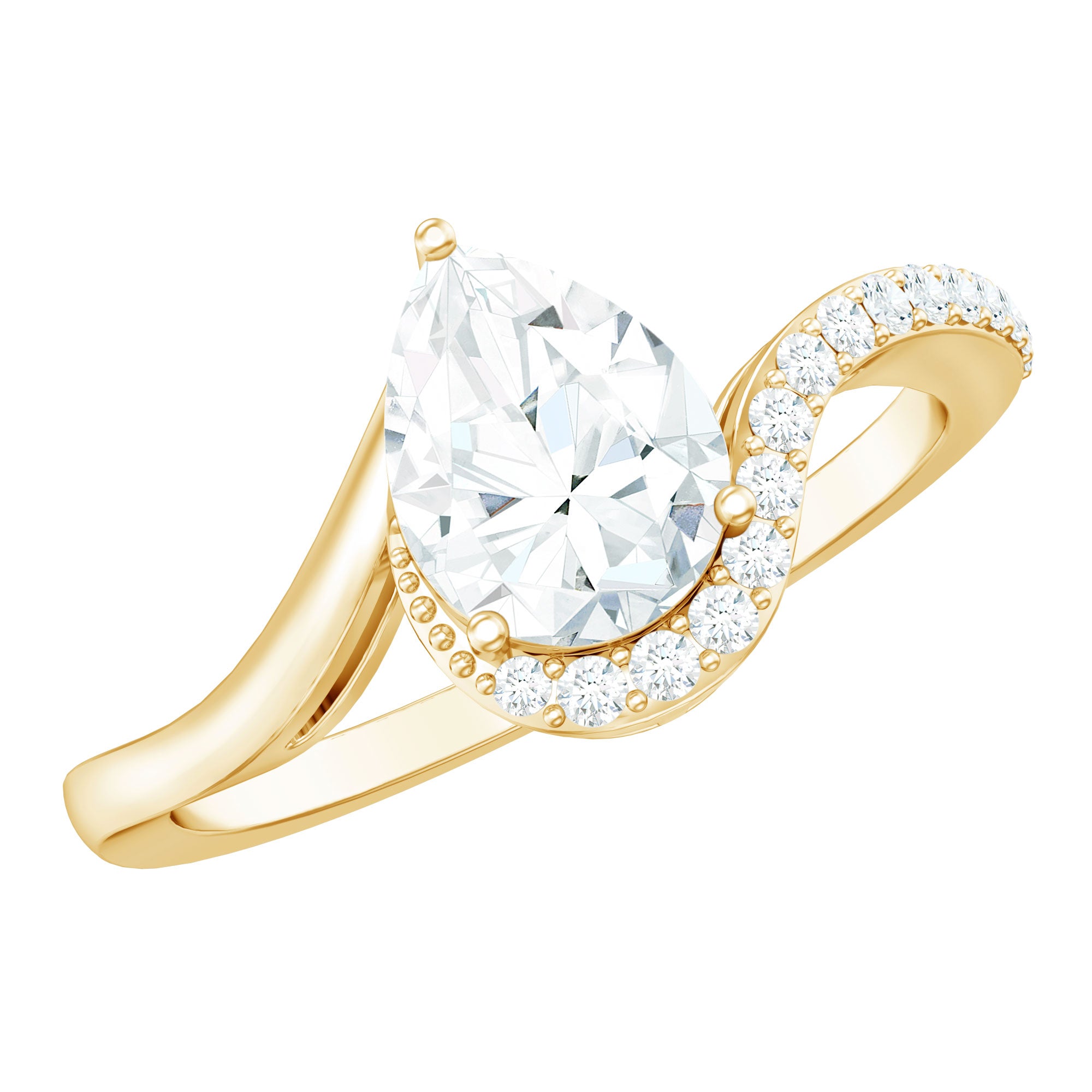 Rosec Jewels-Diamond Teardrop Designer Engagement Ring