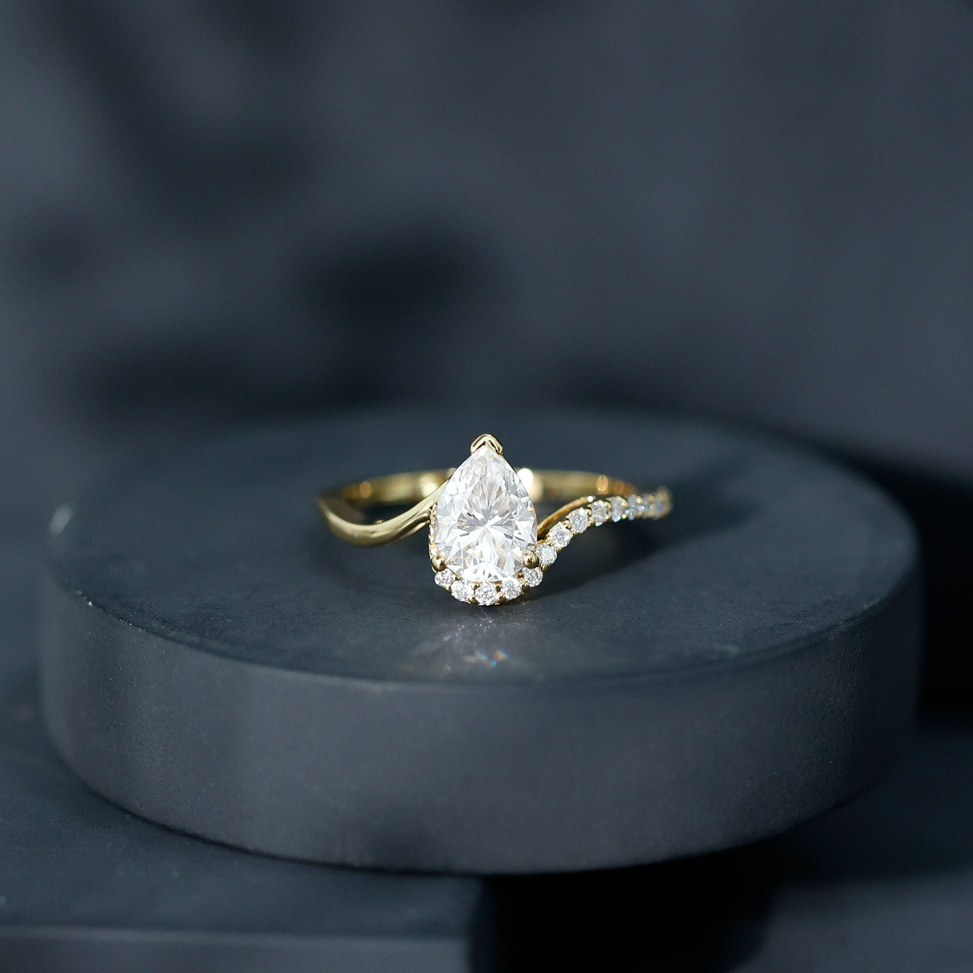 Rosec Jewels-Diamond Teardrop Designer Engagement Ring