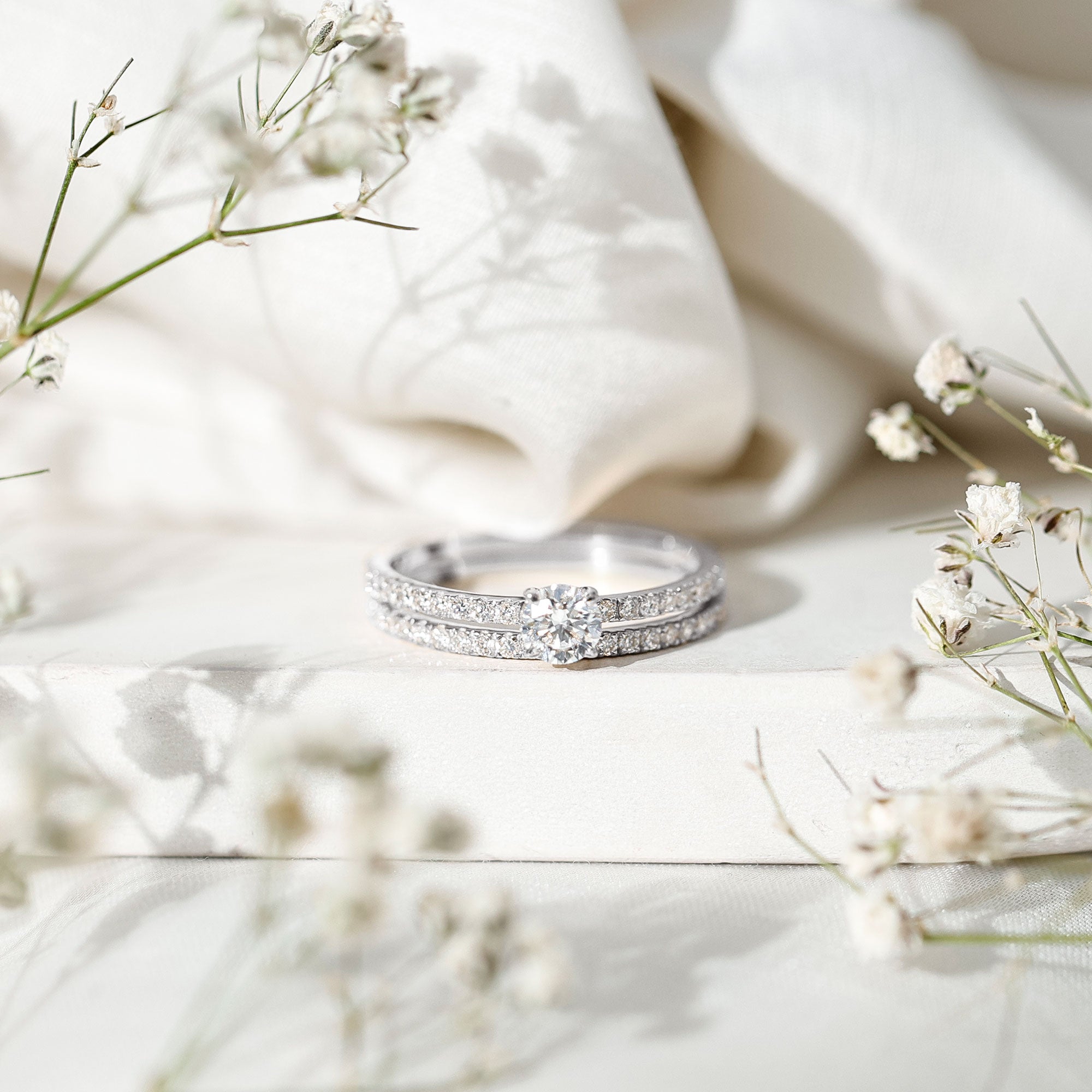 Rosec Jewels-Certified Lab Created Diamond Wedding Ring Set For Bride