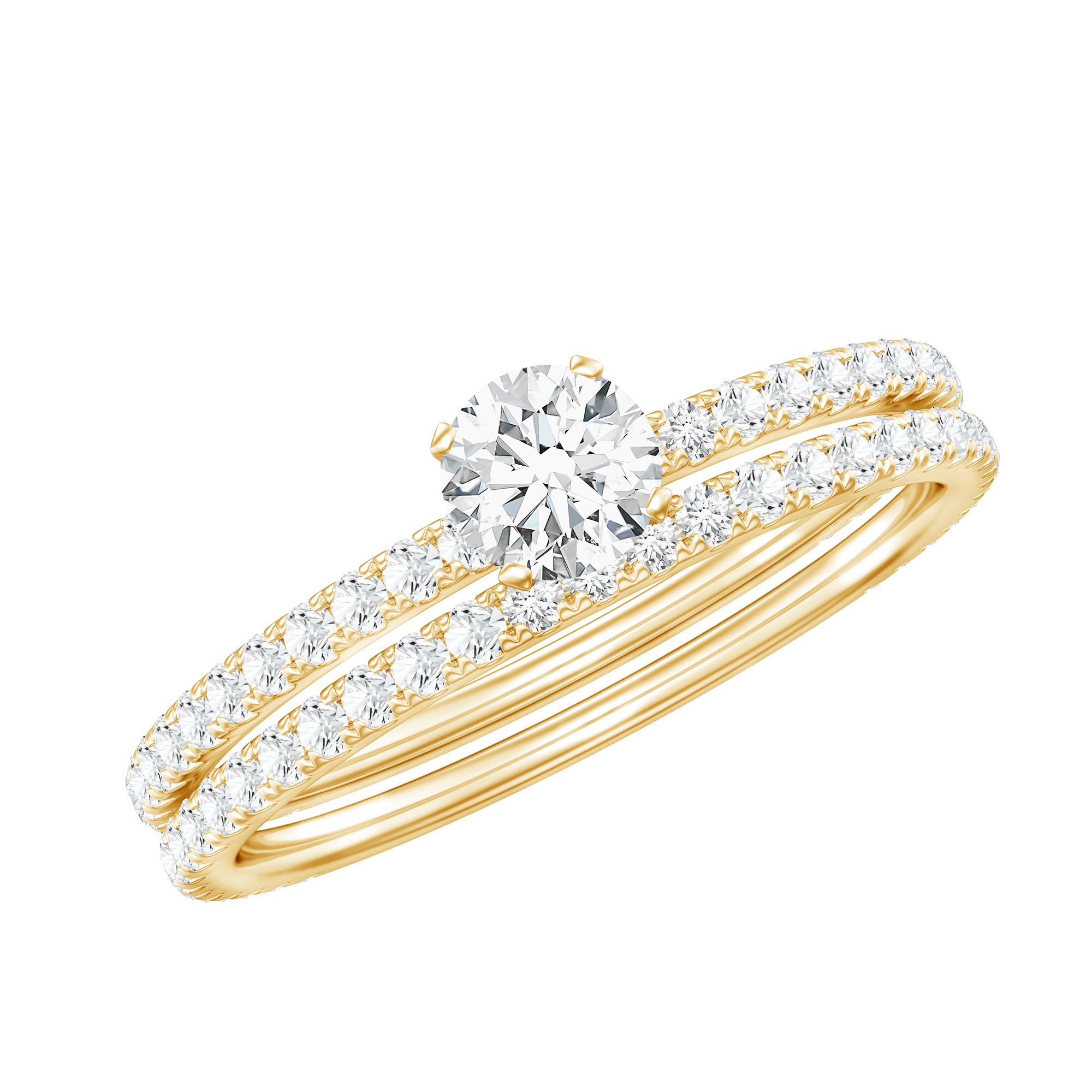 Rosec Jewels-Certified Lab Created Diamond Wedding Ring Set For Bride