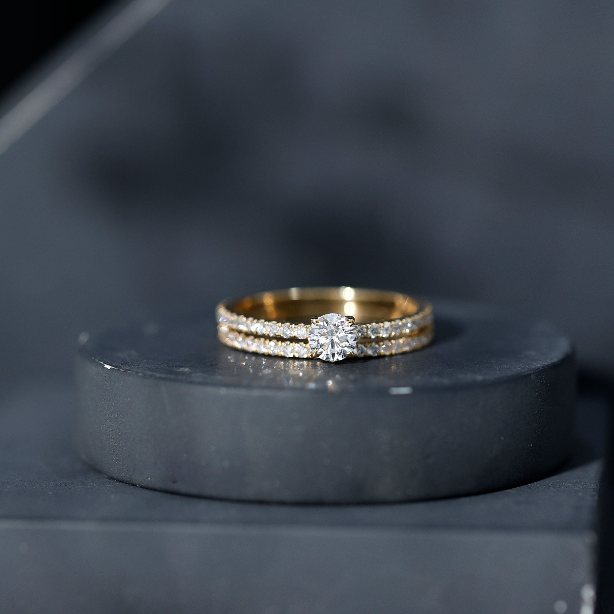 Certified Lab Created Diamond Wedding Ring Set For Bride Lab - ( EF-VS ) - Rosec Jewels