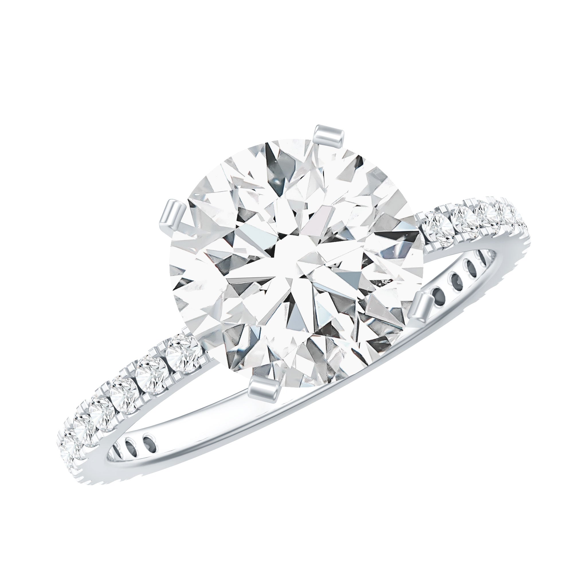 Certified 9 MM Lab Grown Solitaire Diamond Engagement Ring Lab - ( EF-VS ) - Rosec Jewels