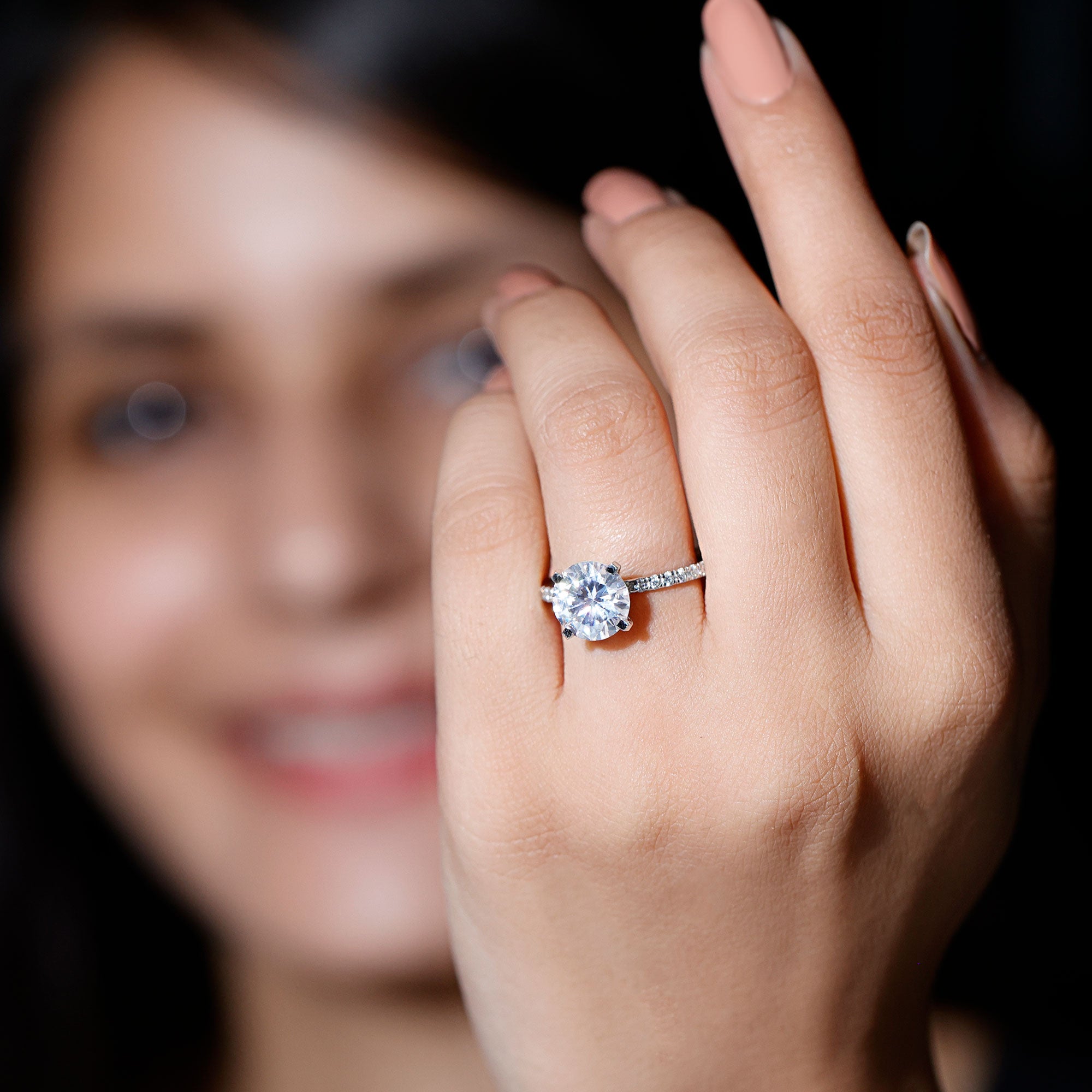 Certified 9 MM Lab Grown Solitaire Diamond Engagement Ring Lab - ( EF-VS ) - Rosec Jewels
