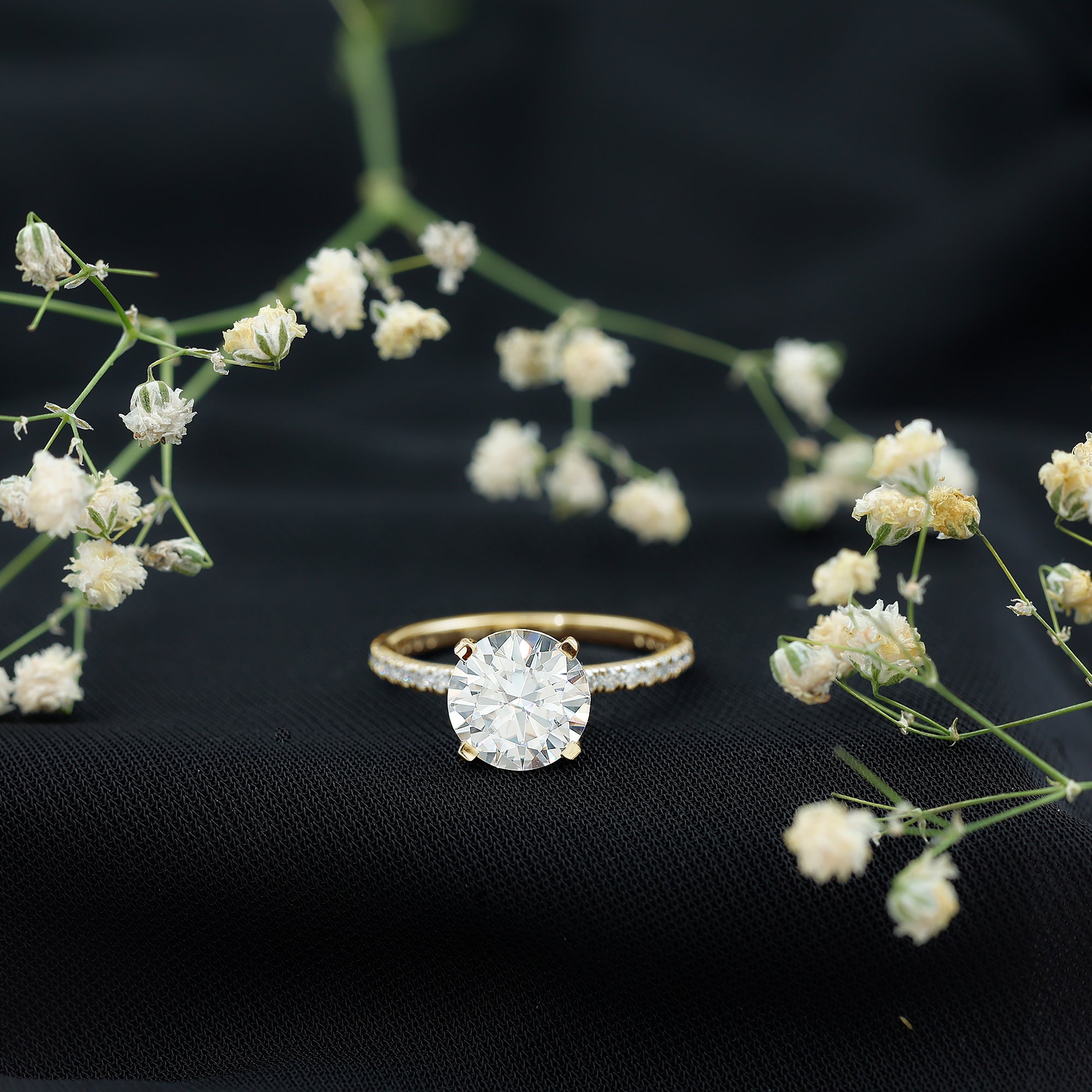 Certified 9 MM Lab Grown Solitaire Diamond Engagement Ring Lab - ( EF-VS ) - Rosec Jewels