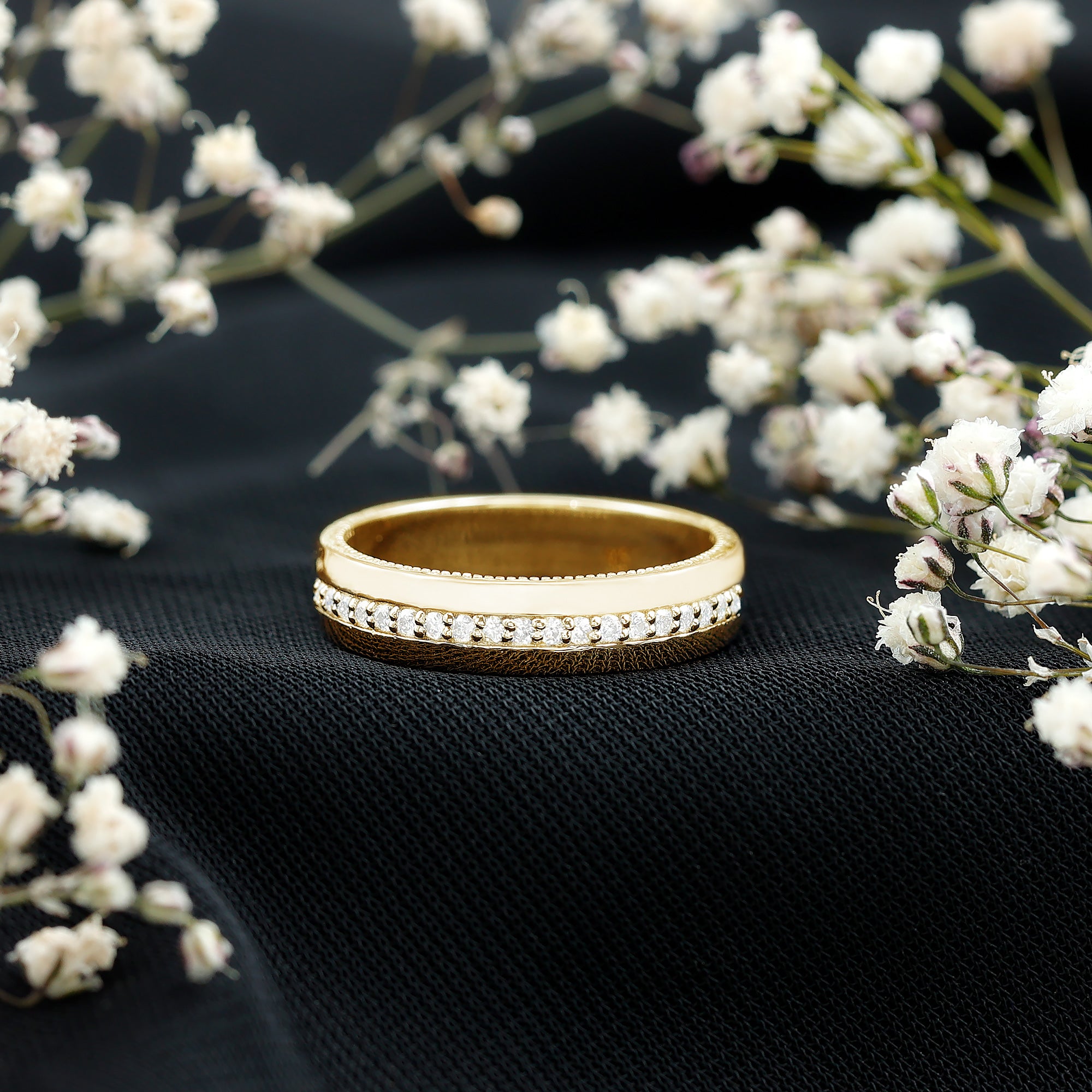 Rosec Jewels-Certified Lab Grown Diamond Mens Wedding Band