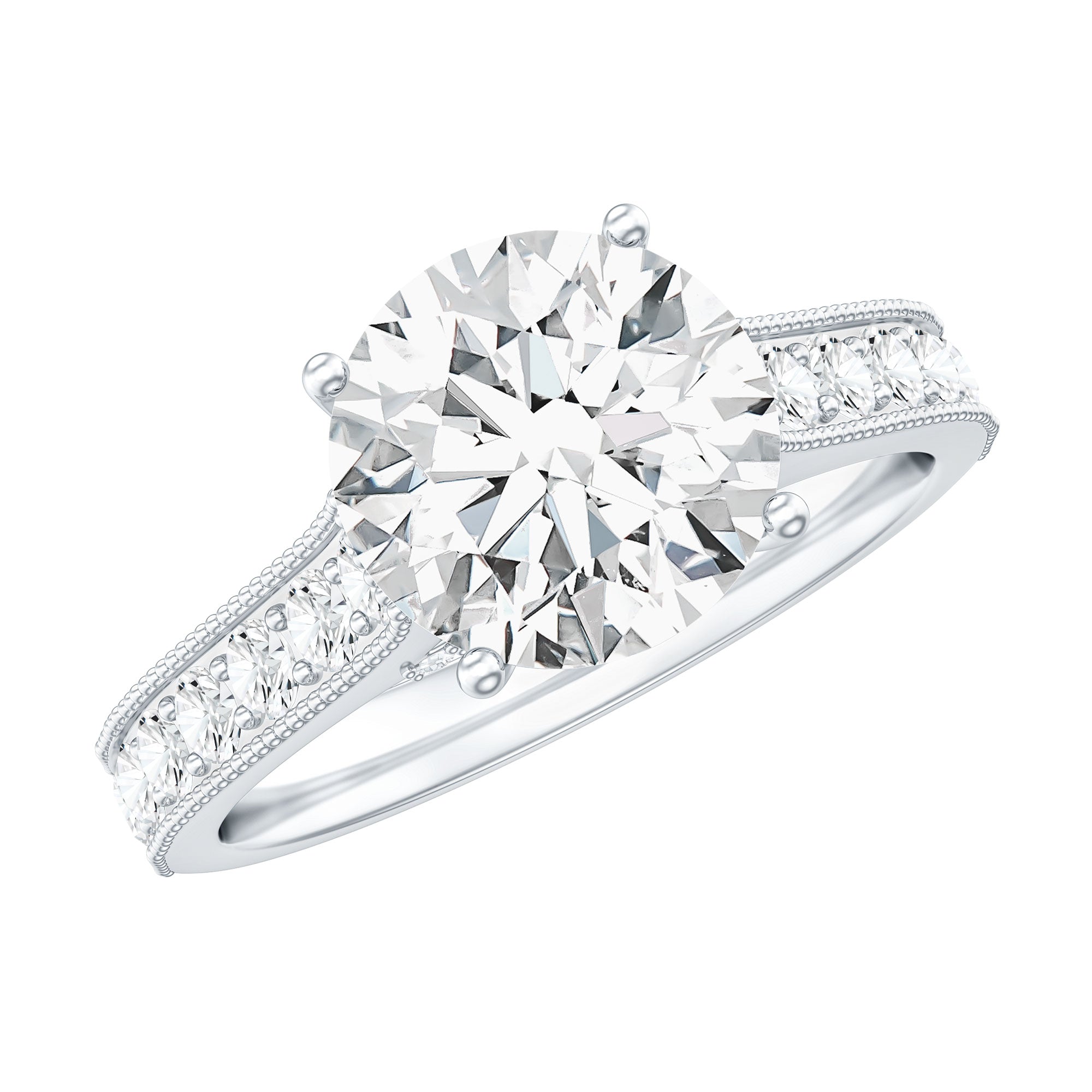 Certified Lab Grown Diamond 2 Carat Solitaire Engagement Ring Lab - ( EF-VS ) - Rosec Jewels