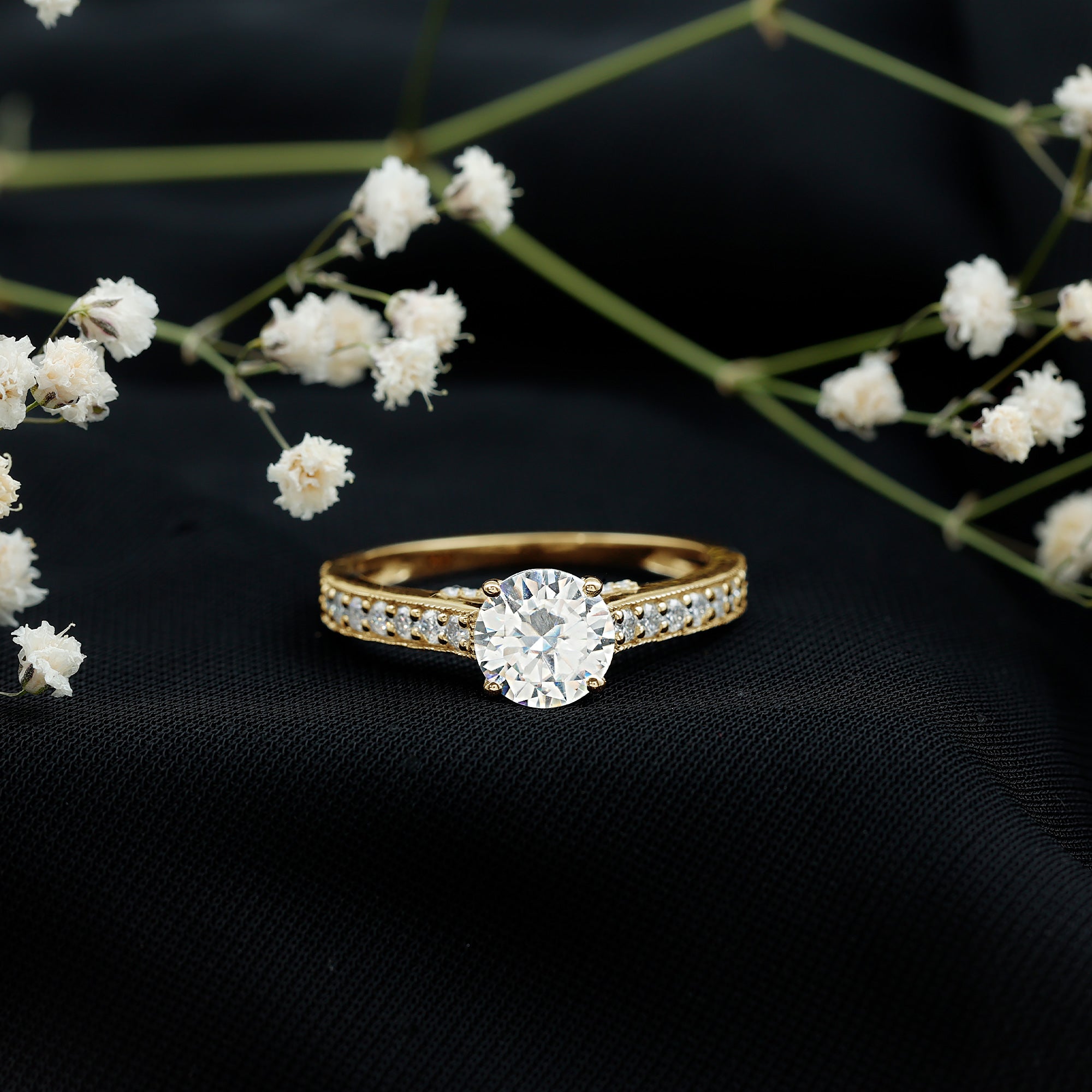 Certified Lab Grown Diamond 2 Carat Solitaire Engagement Ring Lab - ( EF-VS ) - Rosec Jewels