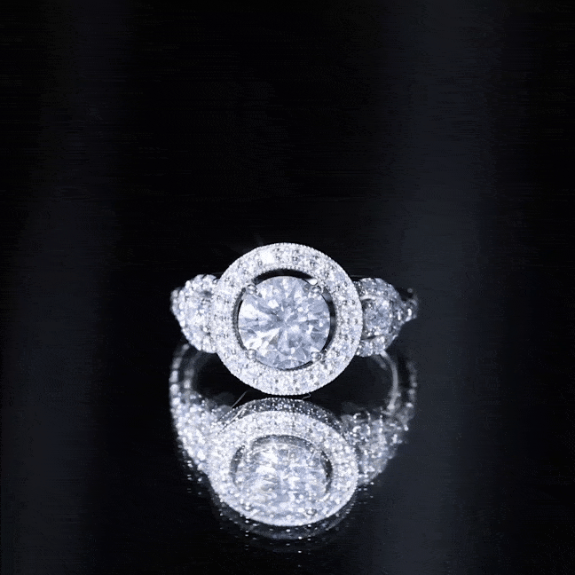 Round Cut Diamond Antique Looking Engagement Ring Lab - ( EF-VS ) - Rosec Jewels
