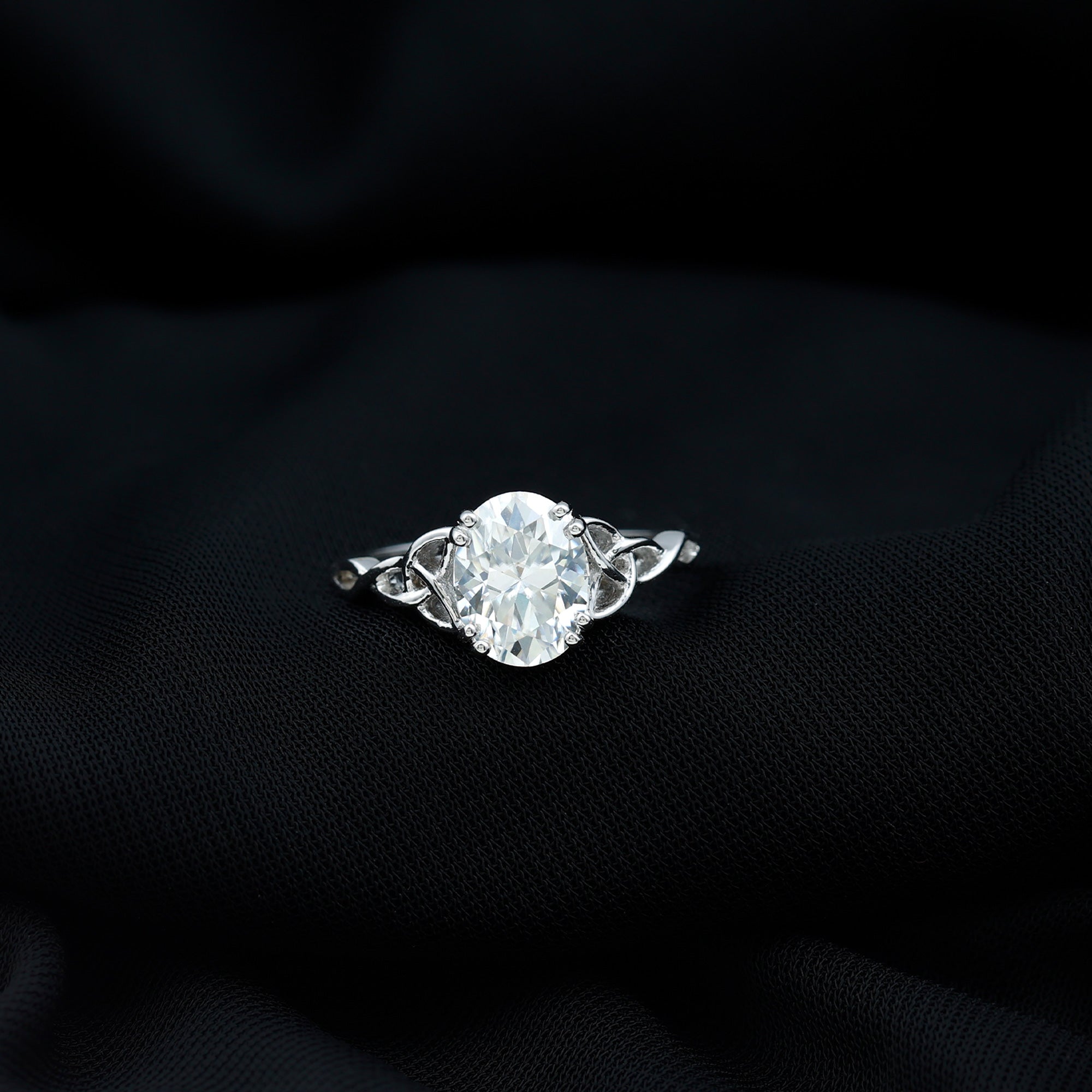 Women Lab Grown Diamond Celtic Knot Engagement Ring Lab - ( EF-VS ) - Rosec Jewels