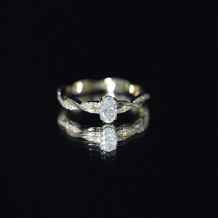 Lab Grown Diamond Promise Ring With Twisted Shank Lab - ( EF-VS ) - Rosec Jewels