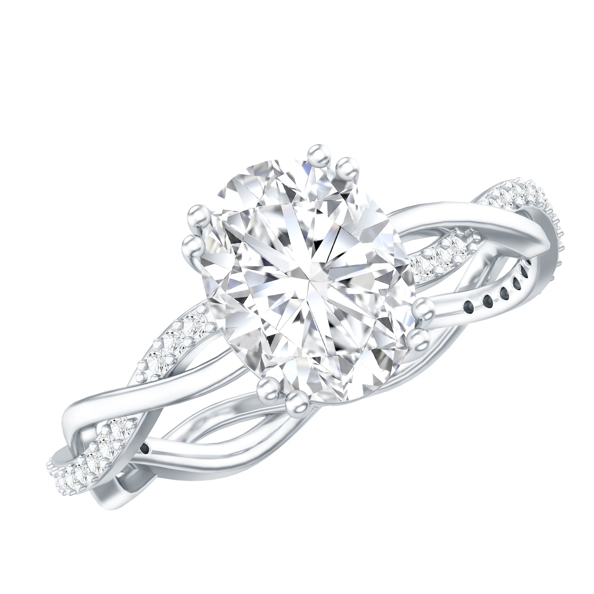 7X9 mm Lab Grown Diamond Oblong Engagement Ring Lab - ( EF-VS ) - Rosec Jewels