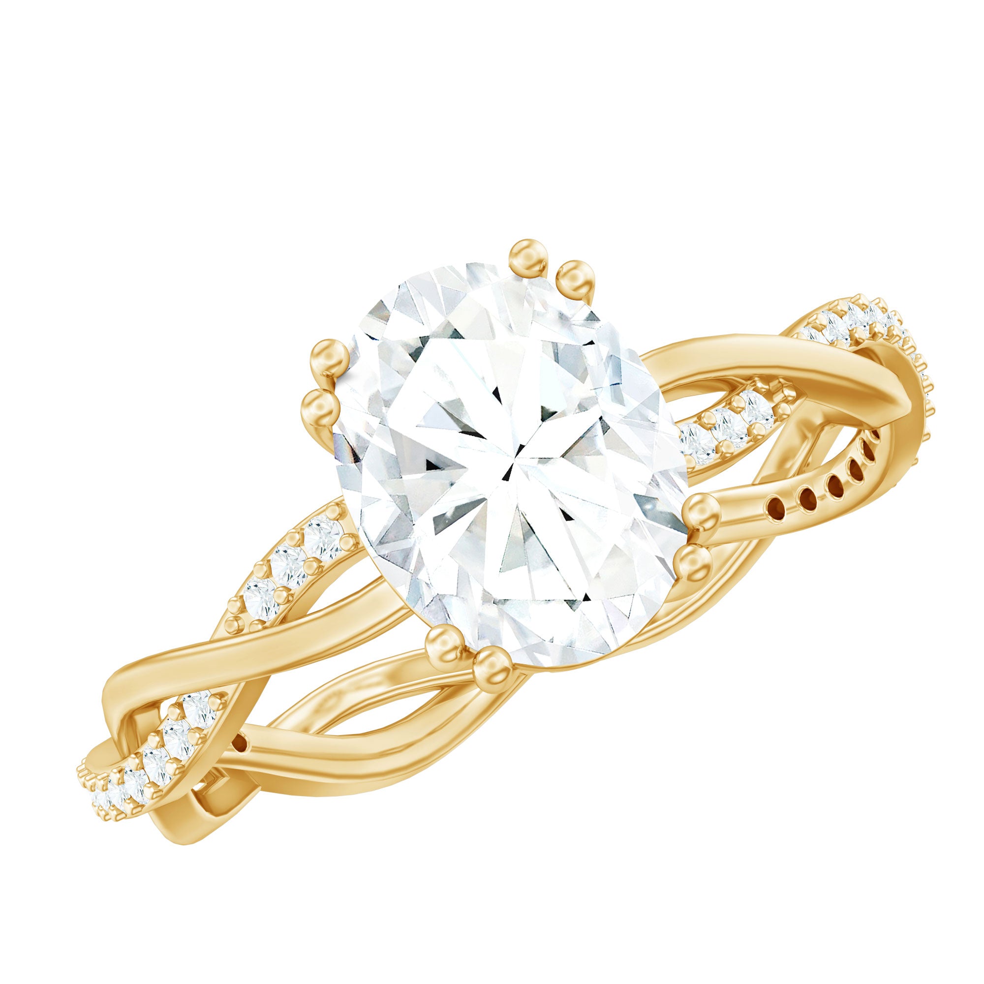 Rosec Jewels-7X9 mm Lab Grown Diamond Oblong Engagement Ring