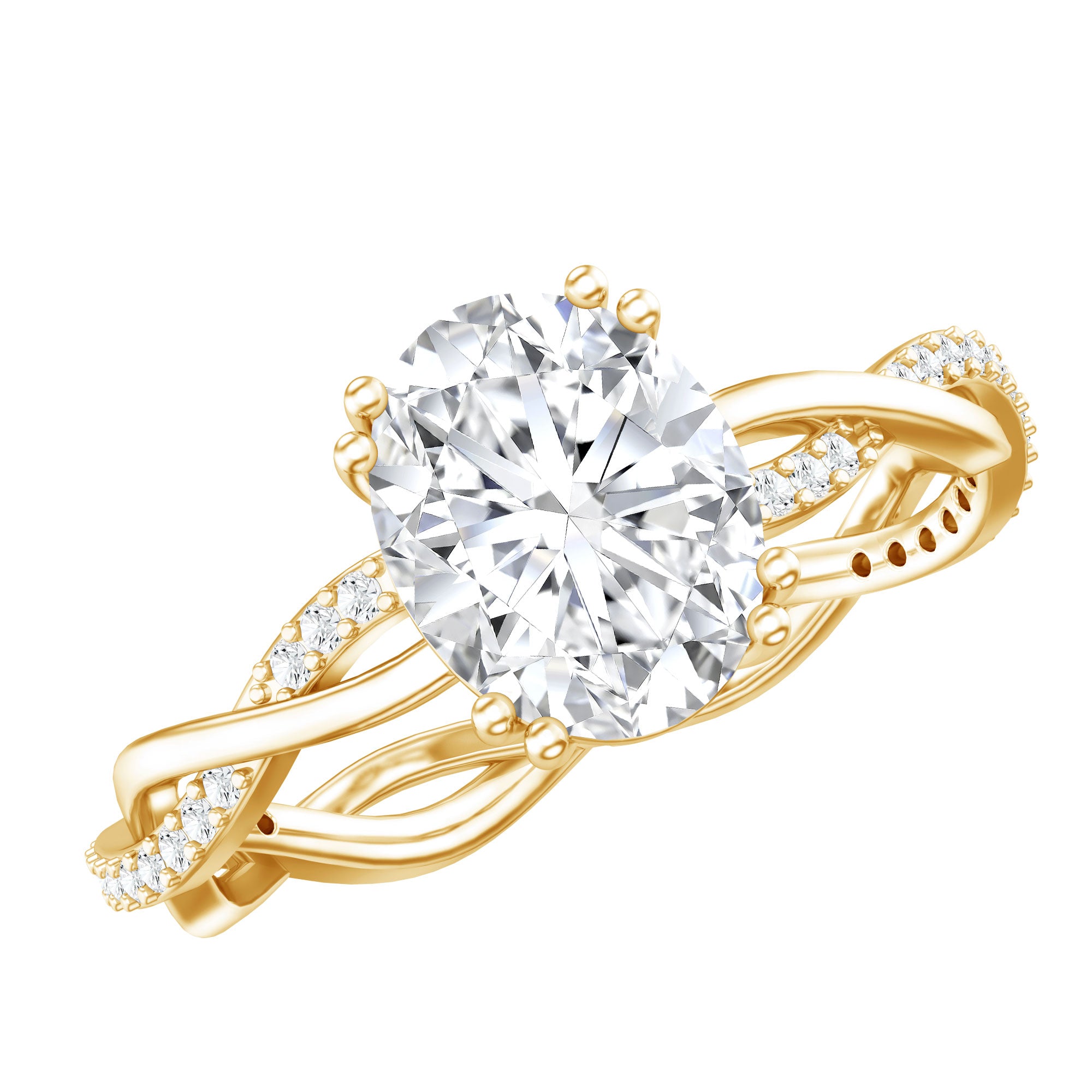 7X9 mm Lab Grown Diamond Oblong Engagement Ring Lab - ( EF-VS ) - Rosec Jewels
